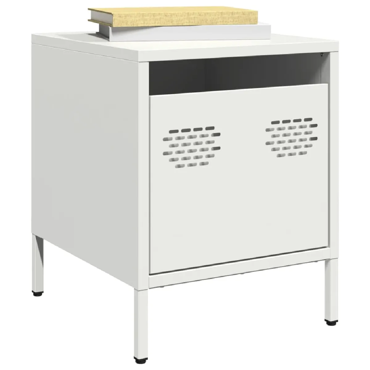 Non Communiqué Blanc Tables De Chevet 2 Pcs 35X39x43,5 Cm Acier - Image 3