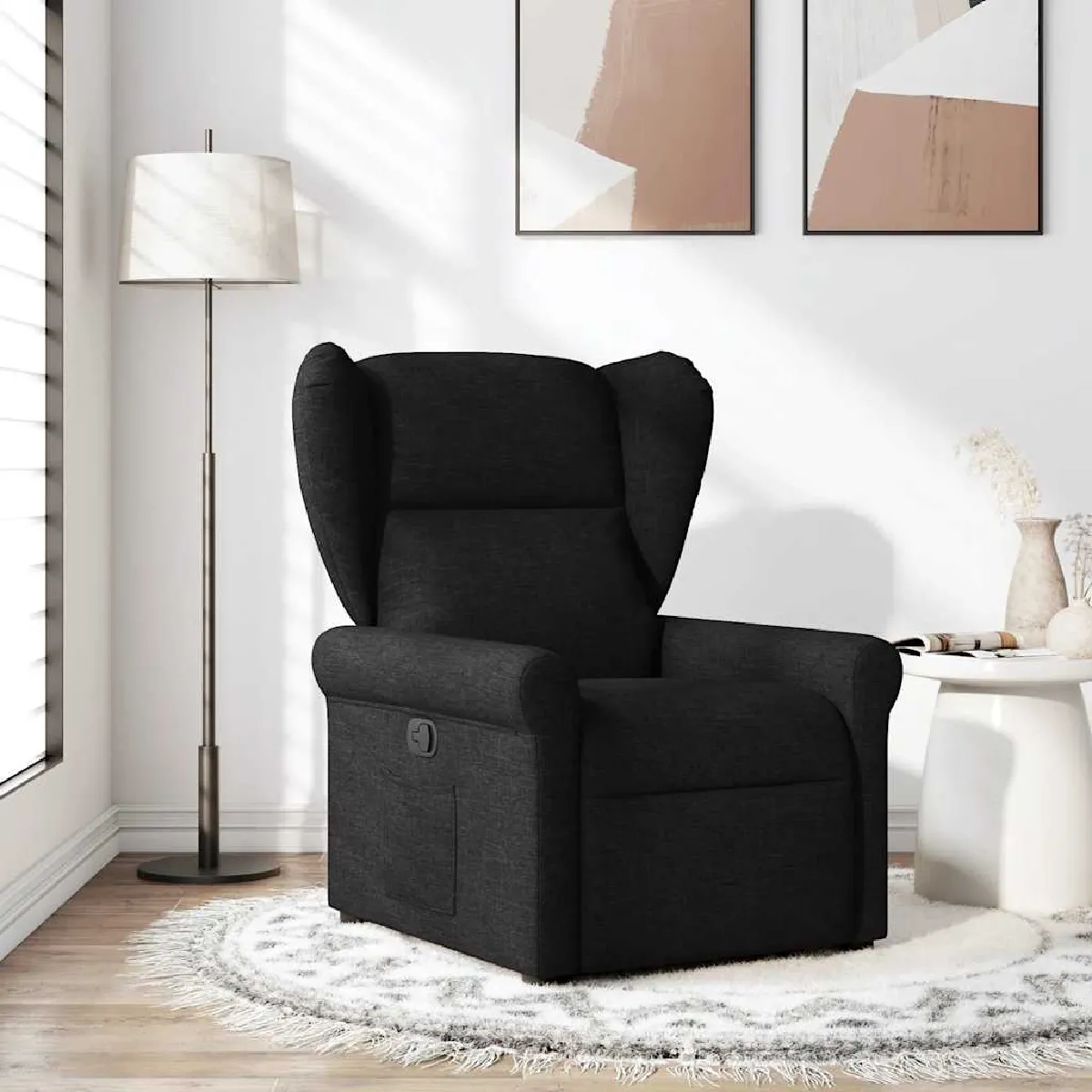 Non Communiqué Noir Vidaxl Fauteuil Réglable Tissu - Image 3