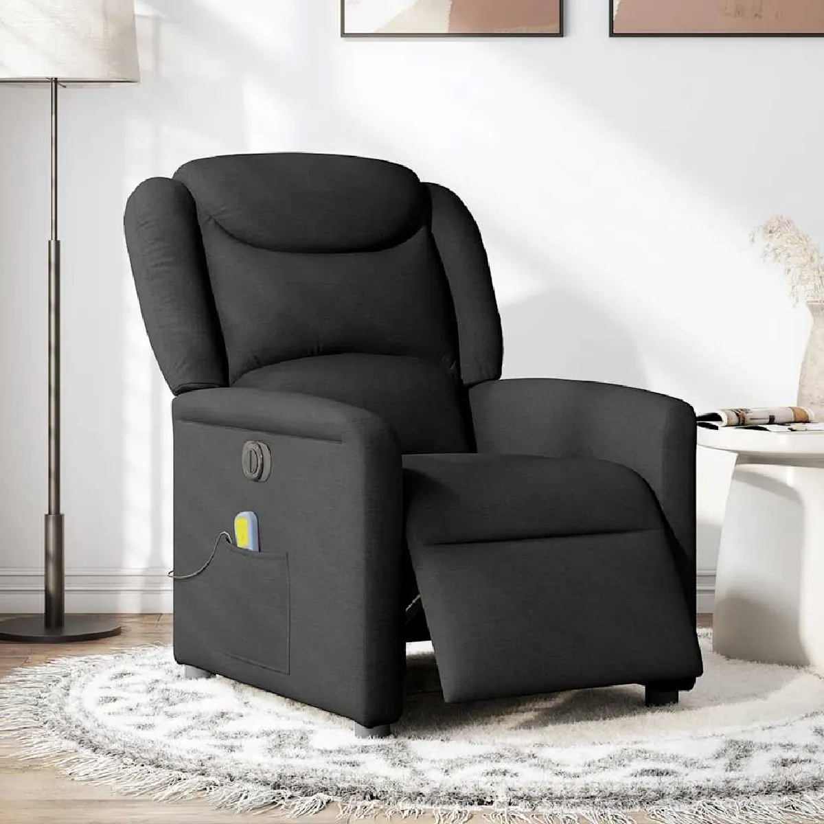 VIDAXL - Fauteuil de relaxation - Massage électrique réglable - Noir - Image 3