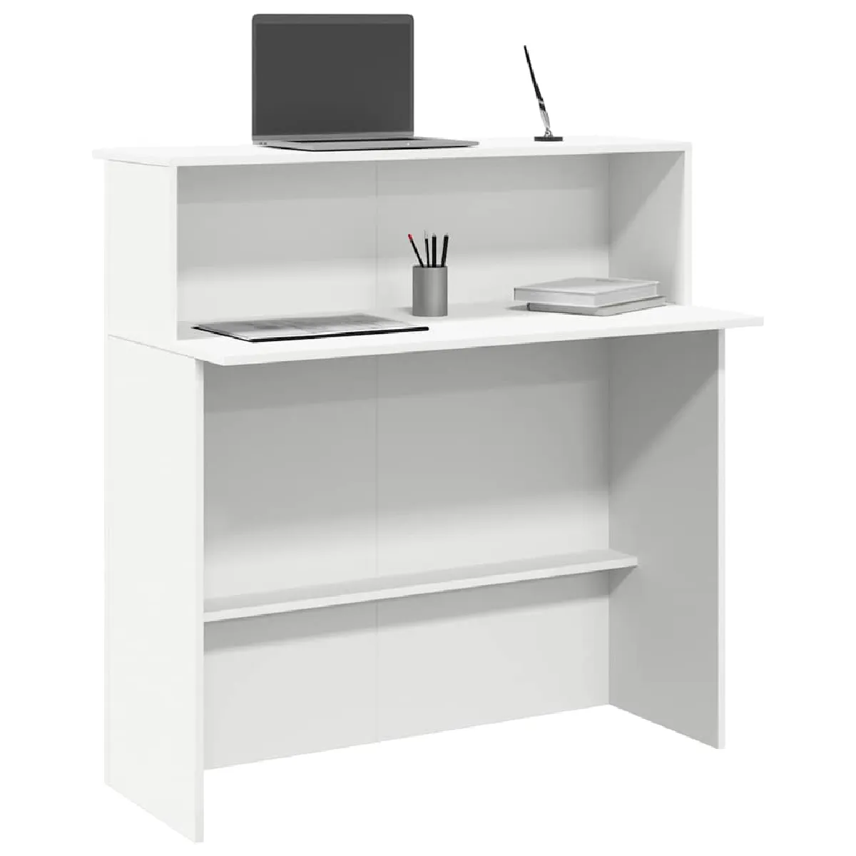 VIDAXL - Bureau de réception - Blanc - 100x50x103,5 cm - Image 3