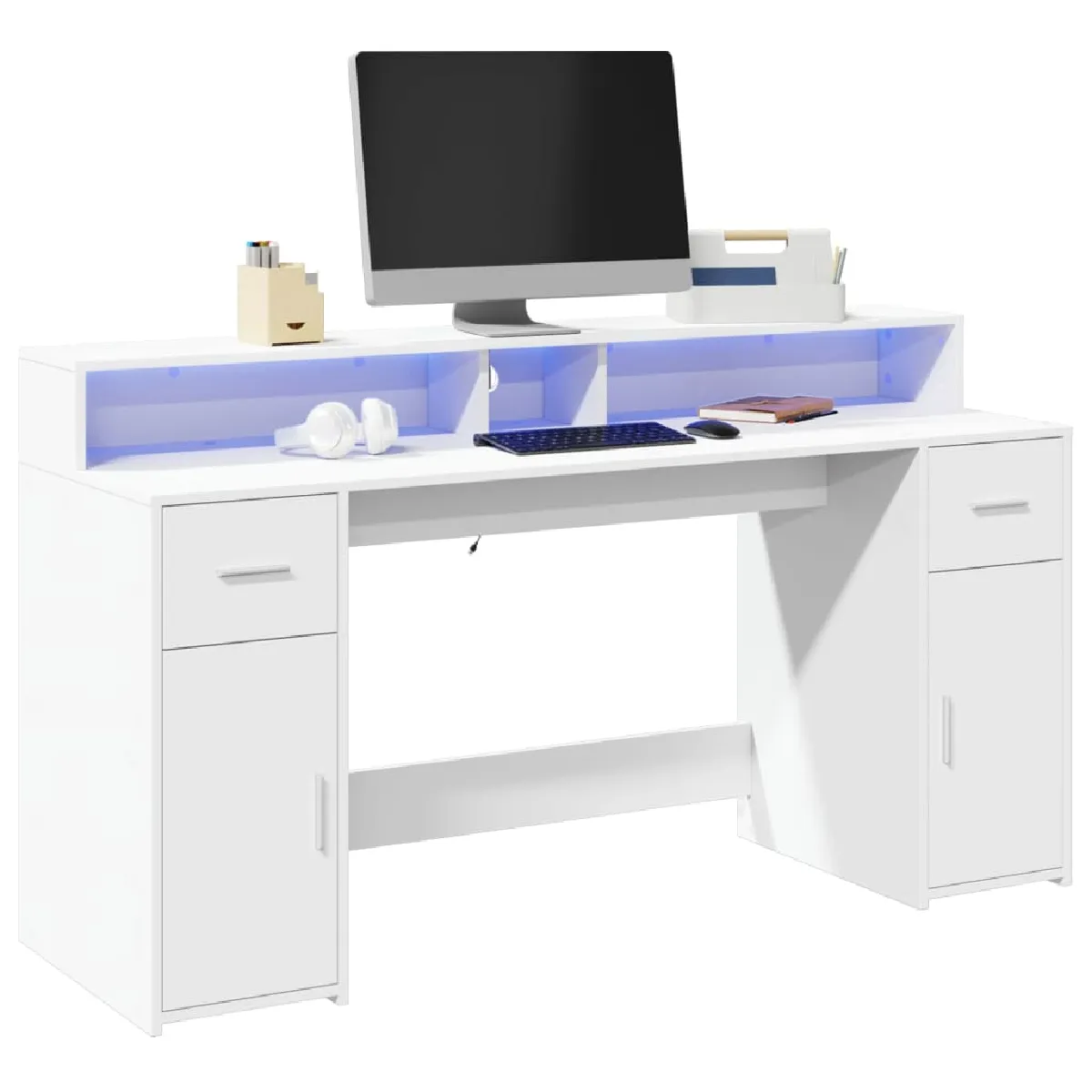 vidaXL Bureau avec LED