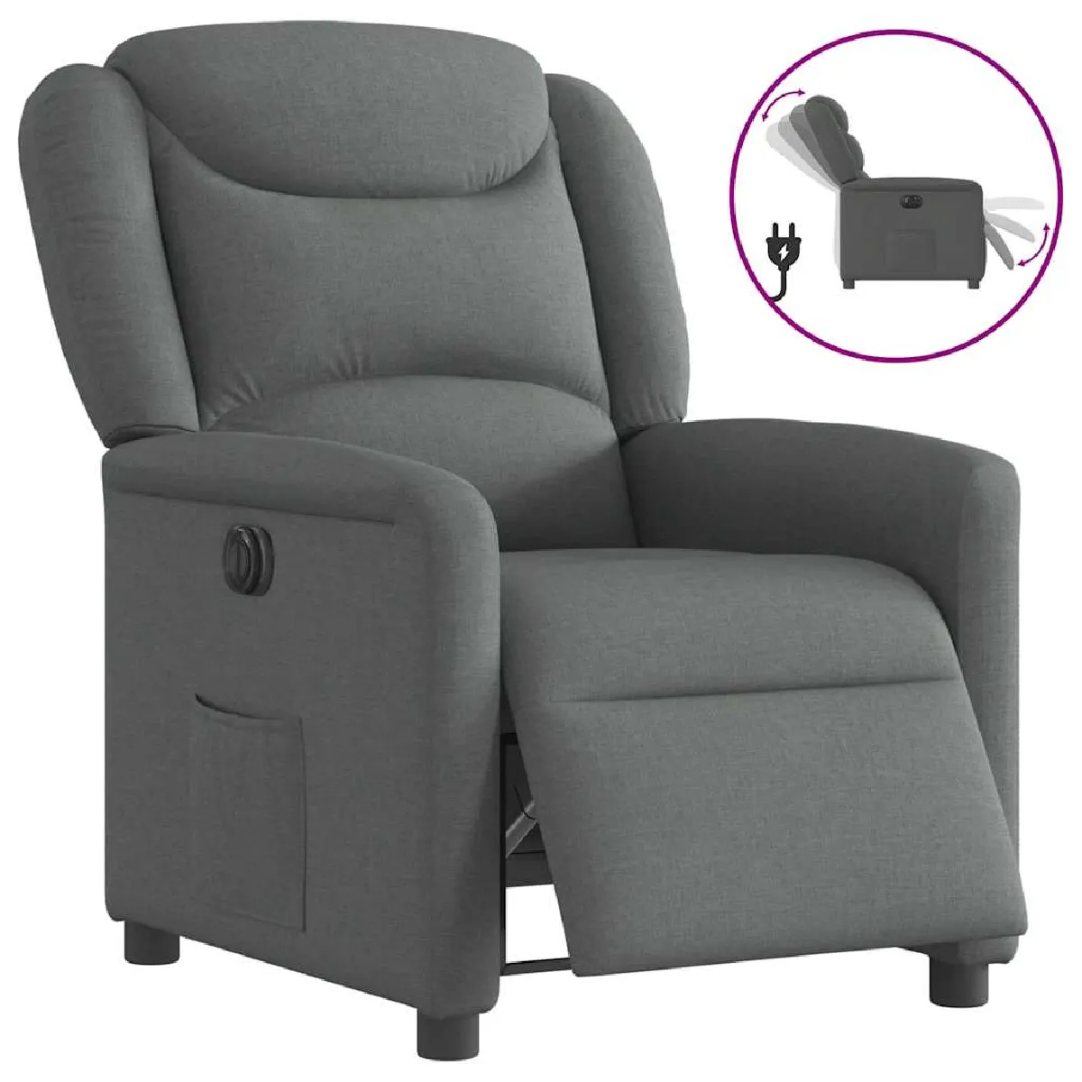 Vidaxl Gris Fauteuil Électrique - Foncé