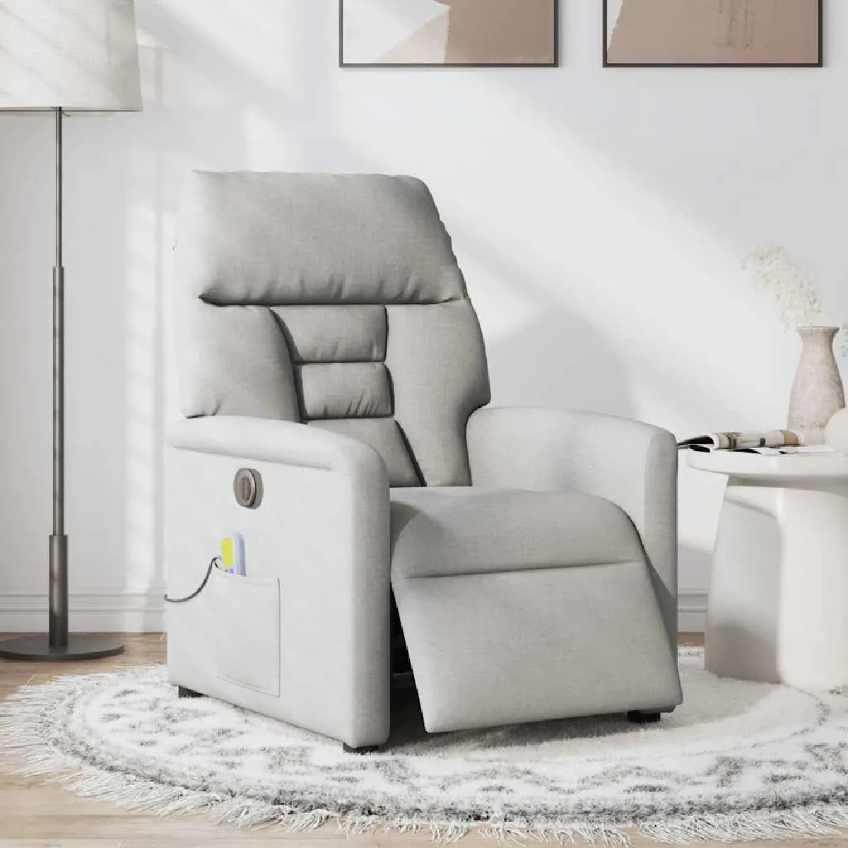 Non Communiqué Gris Fauteuil De Massage Inclinable Électrique Nuage Tissu - Image 2