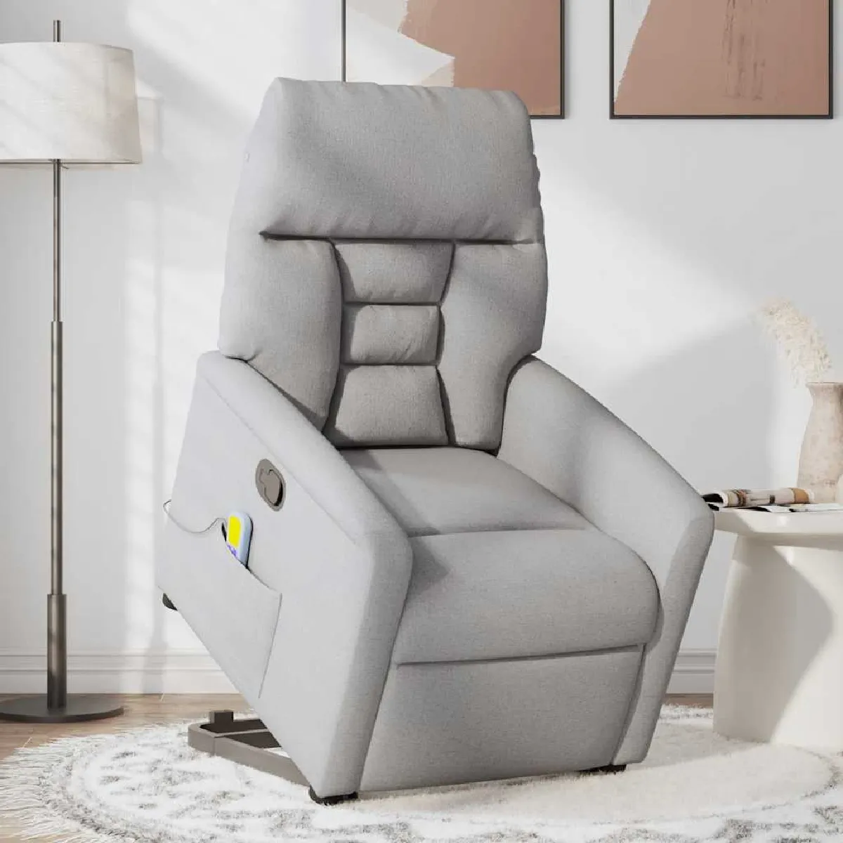 Non Communiqué Gris Vidaxl Fauteuil De Massage Inclinable Nuage Tissu 3303051 - Image 3