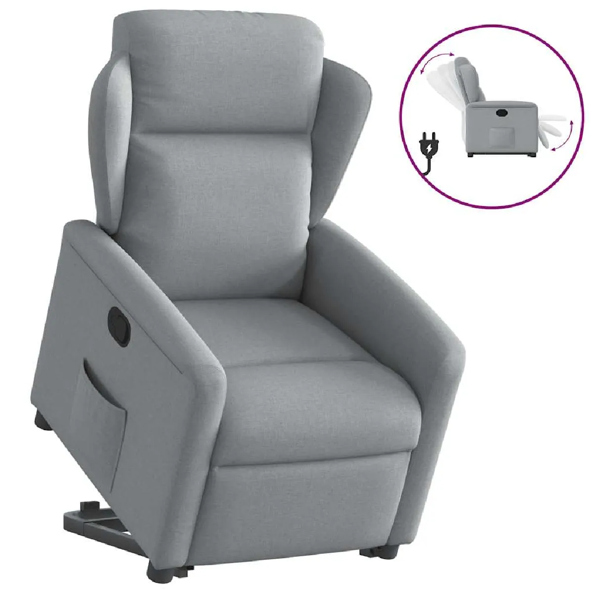 Vidaxl Gris/Clair Fauteuil Inclinable - Tissu
