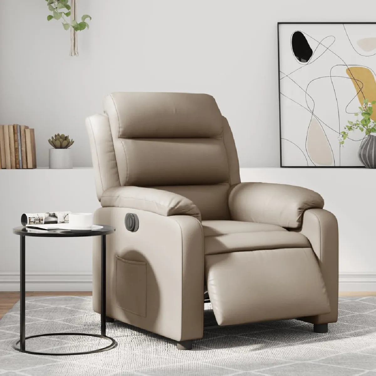 vidaXL Fauteuil inclinable électrique Cappuccino Similicuir - vue 2