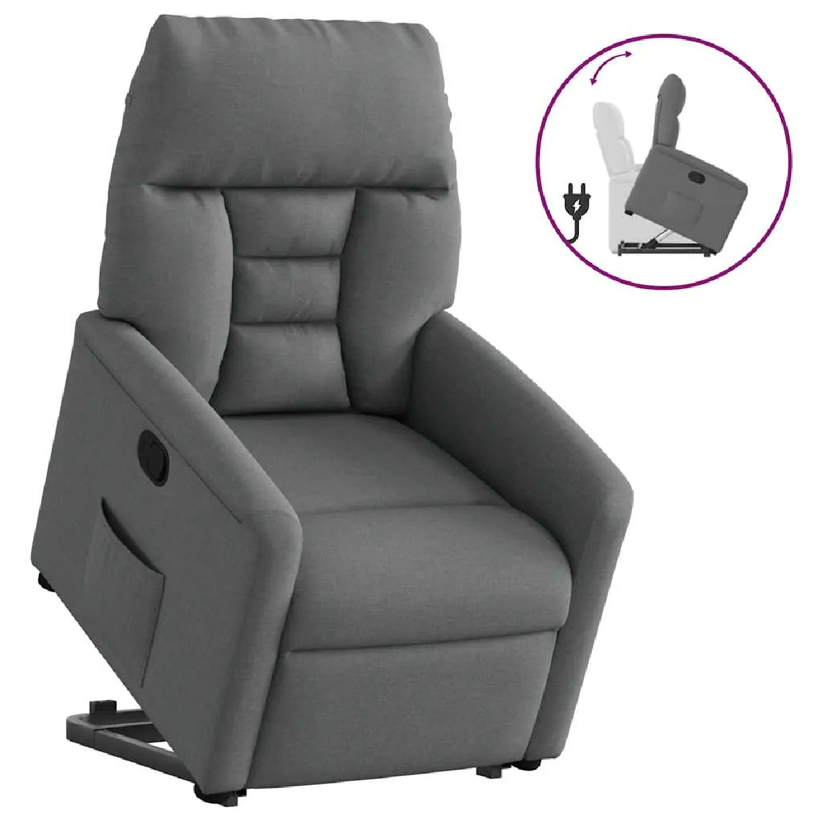 Vidaxl Gris Fauteuil Inclinable - Foncé