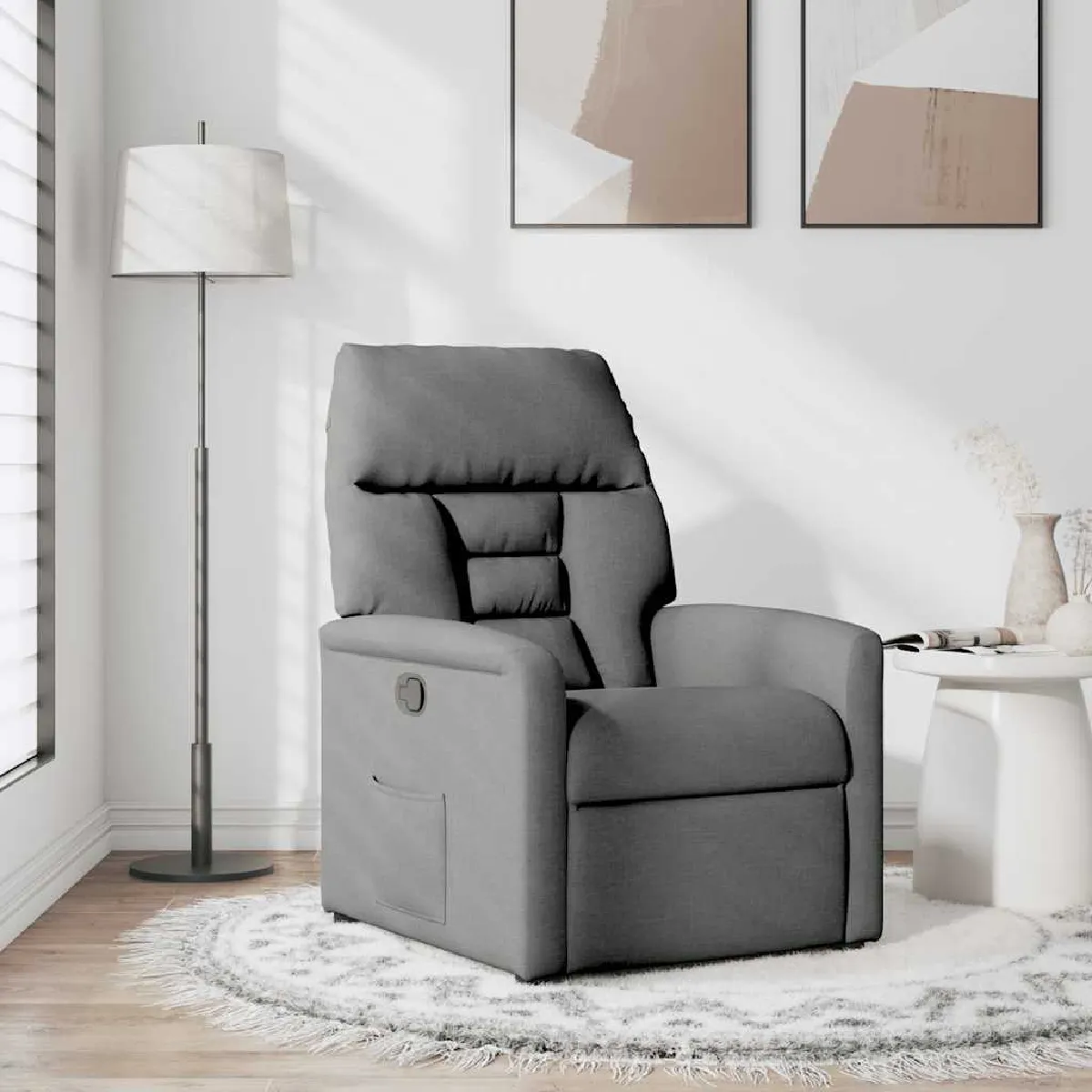 Vidaxl Gris Fauteuil Inclinable Foncé Tissu - Image 3