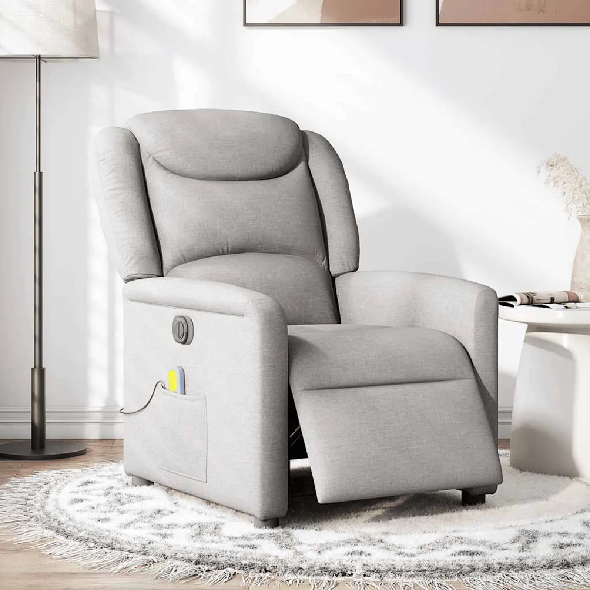 VIDAXL - Fauteuil de relaxation - Massage électrique - Gris - Image 3