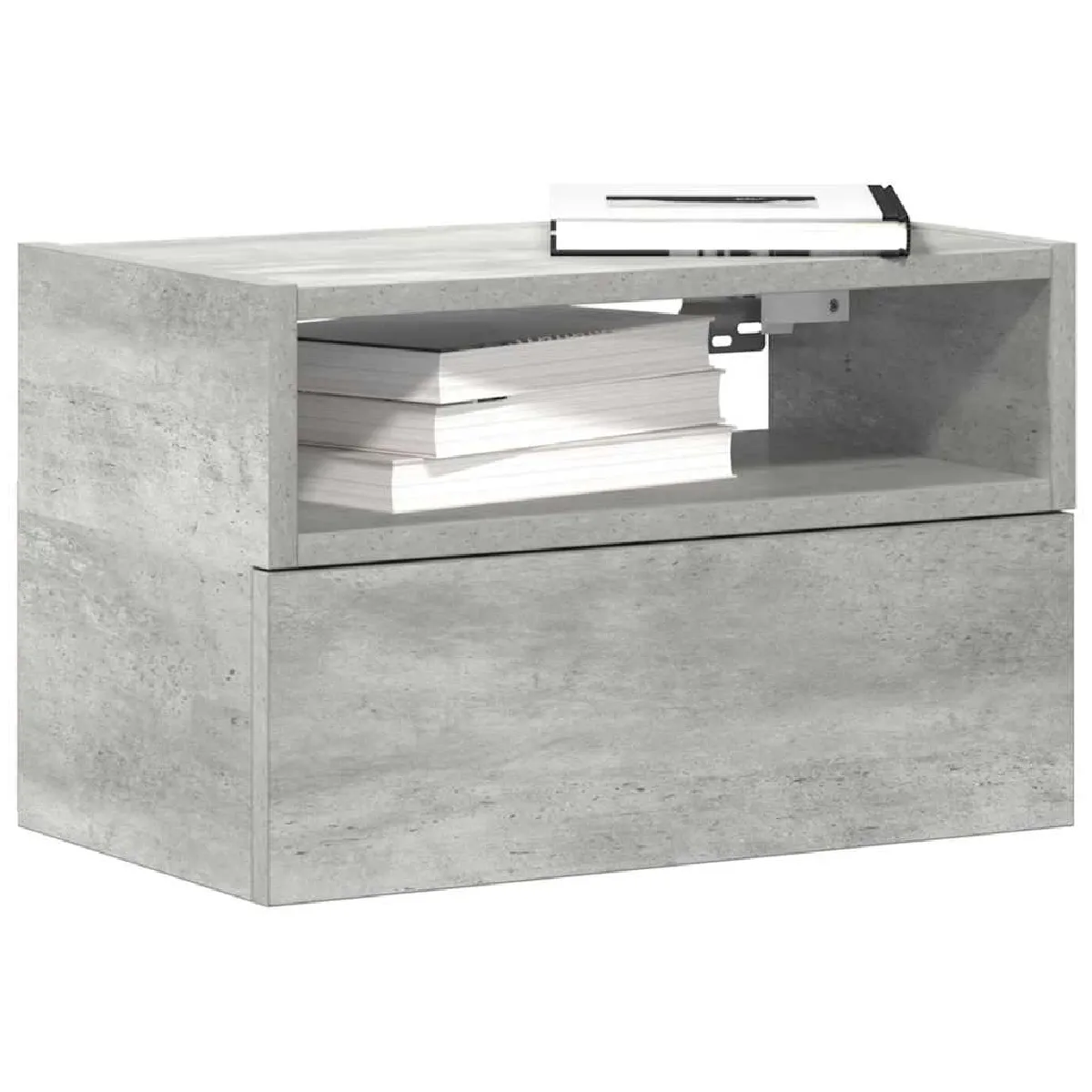 Non Communiqué Gris Vidaxl Tables De Chevet Murales 2 Pcs Béton 45X26x28,5 Cm, Armoire De Chevet Flottante, Armoire De Chevet Suspendue, 858603 - Image 3