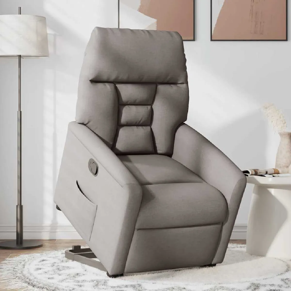 Non Communiqué Gris Vidaxl Fauteuil Inclinable Taupe Tissu 3303039 - Image 2