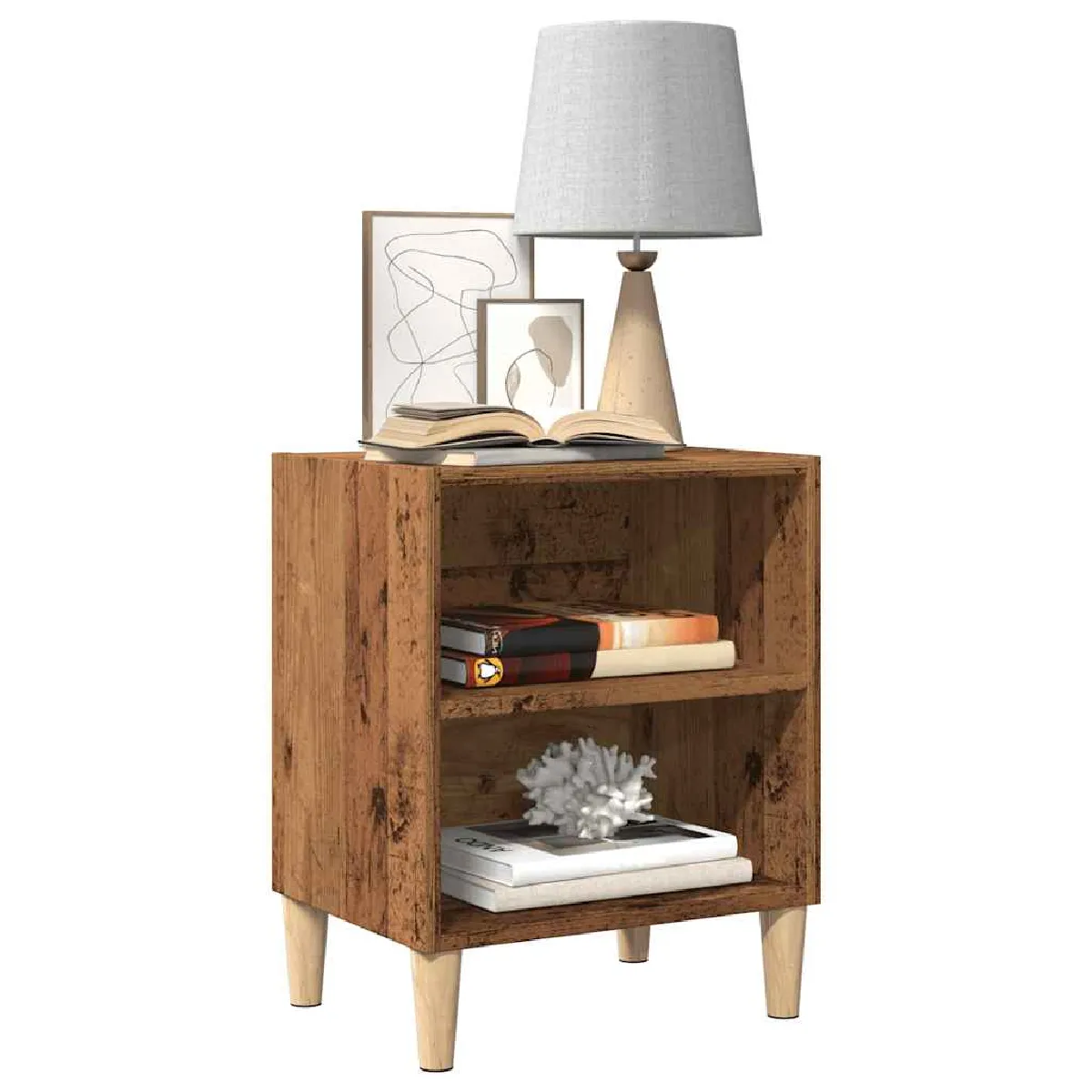 vidaXL Table de chevet Vieux bois - vue 6