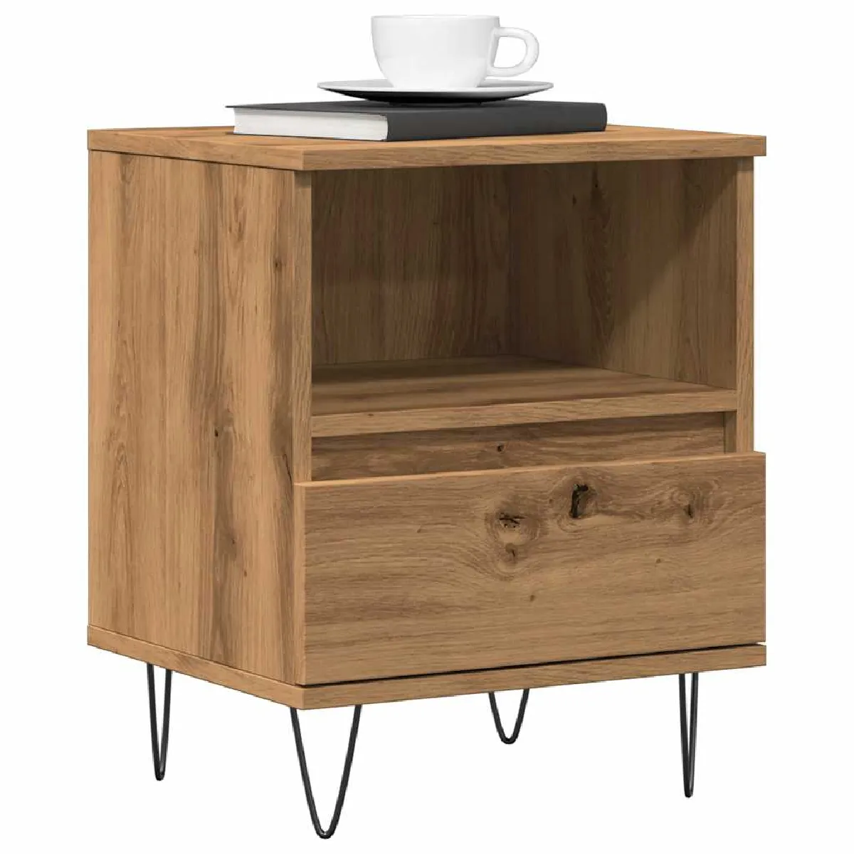 Vidaxl Table De Chevet - Chêne Artisanal