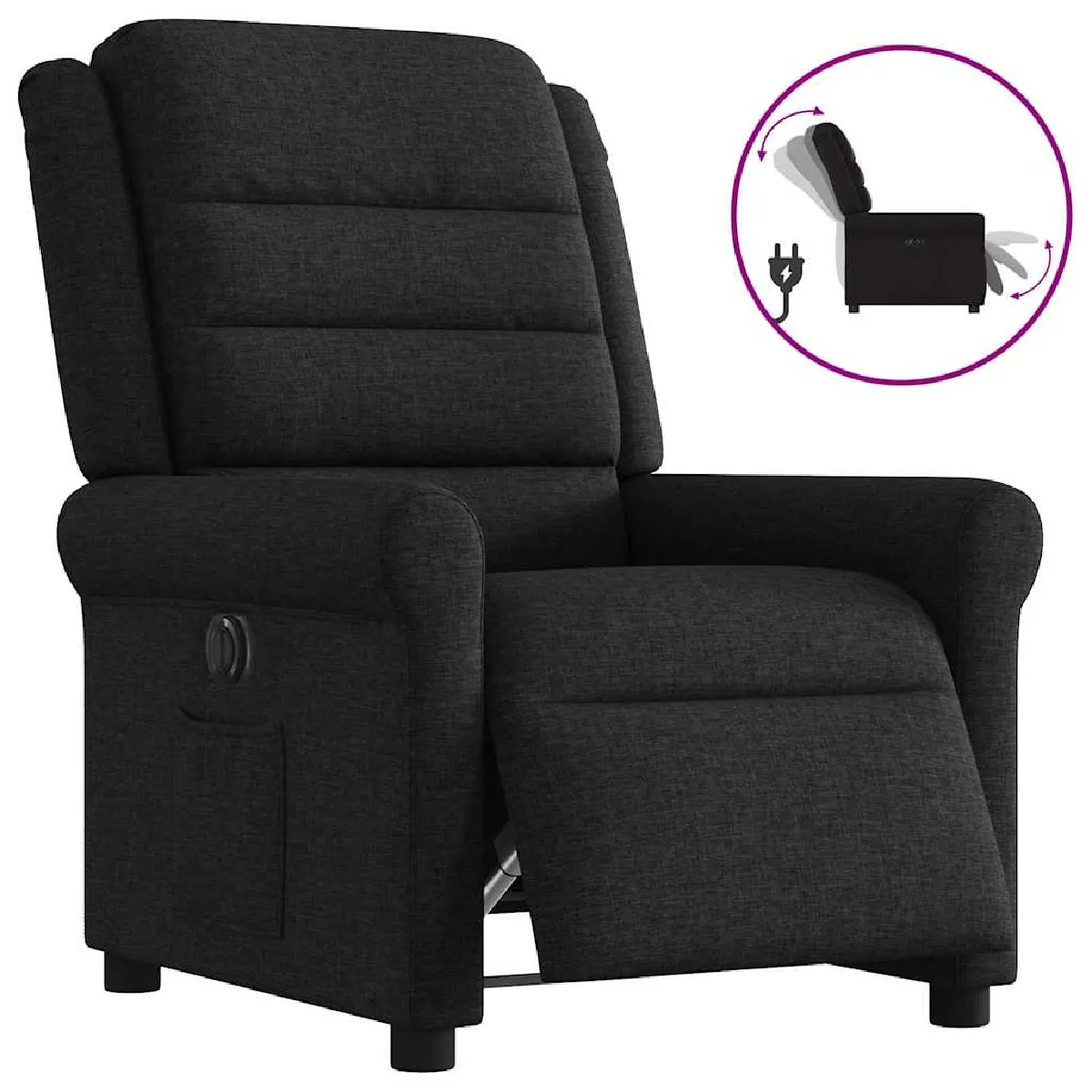 VIDAXL Fauteuil Inclinable Électrique Noir