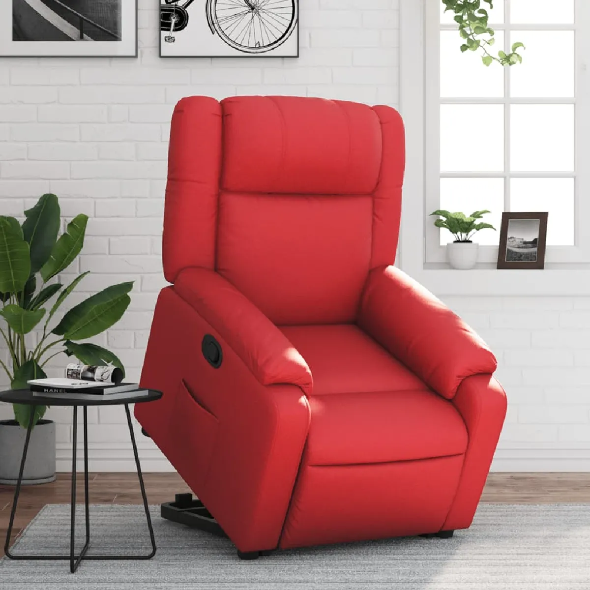 Non Communiqué Rouge Fauteuil Inclinable Similicuir - Image 3