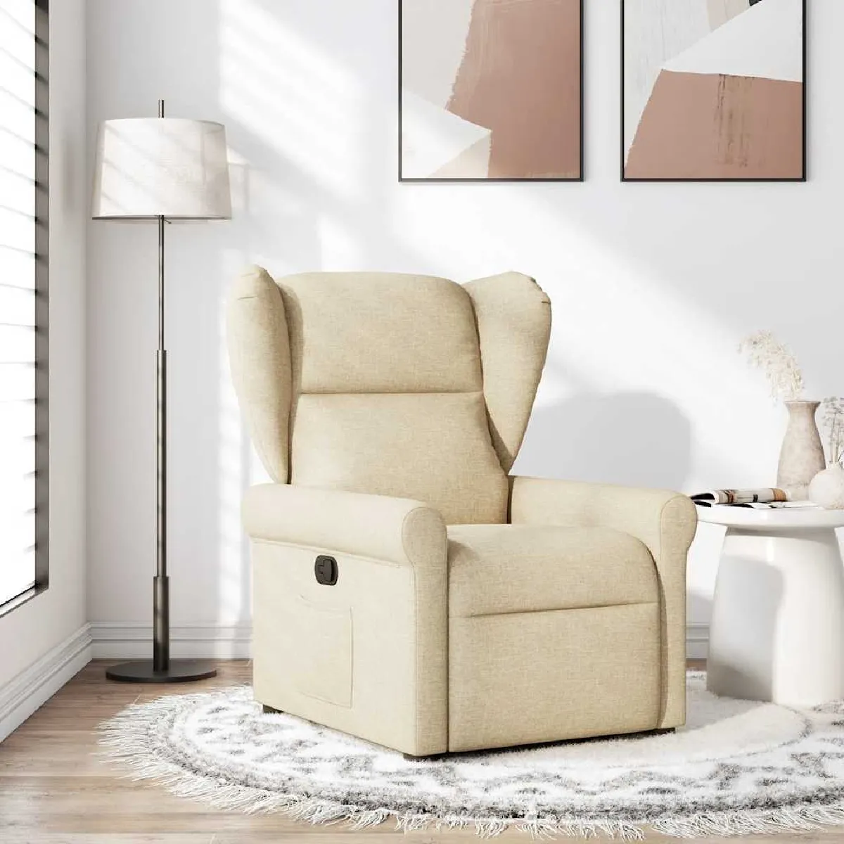 vidaXL Fauteuil inclinable Crème - vue 9