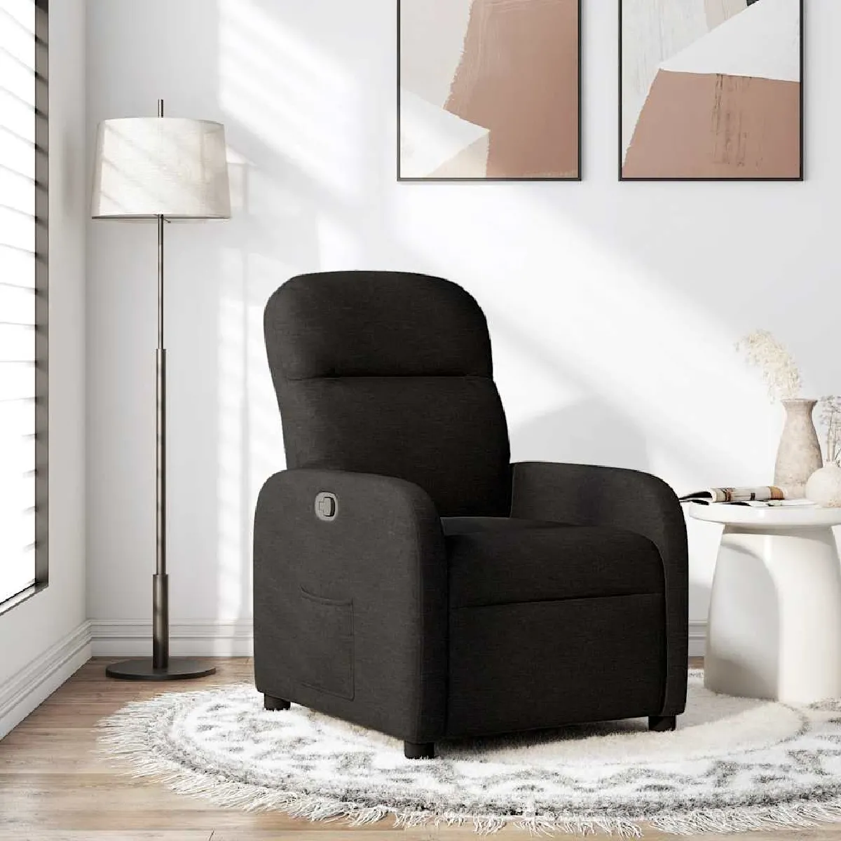 Non Communiqué Noir Vidaxl Fauteuil Réglable Tissu - Image 3