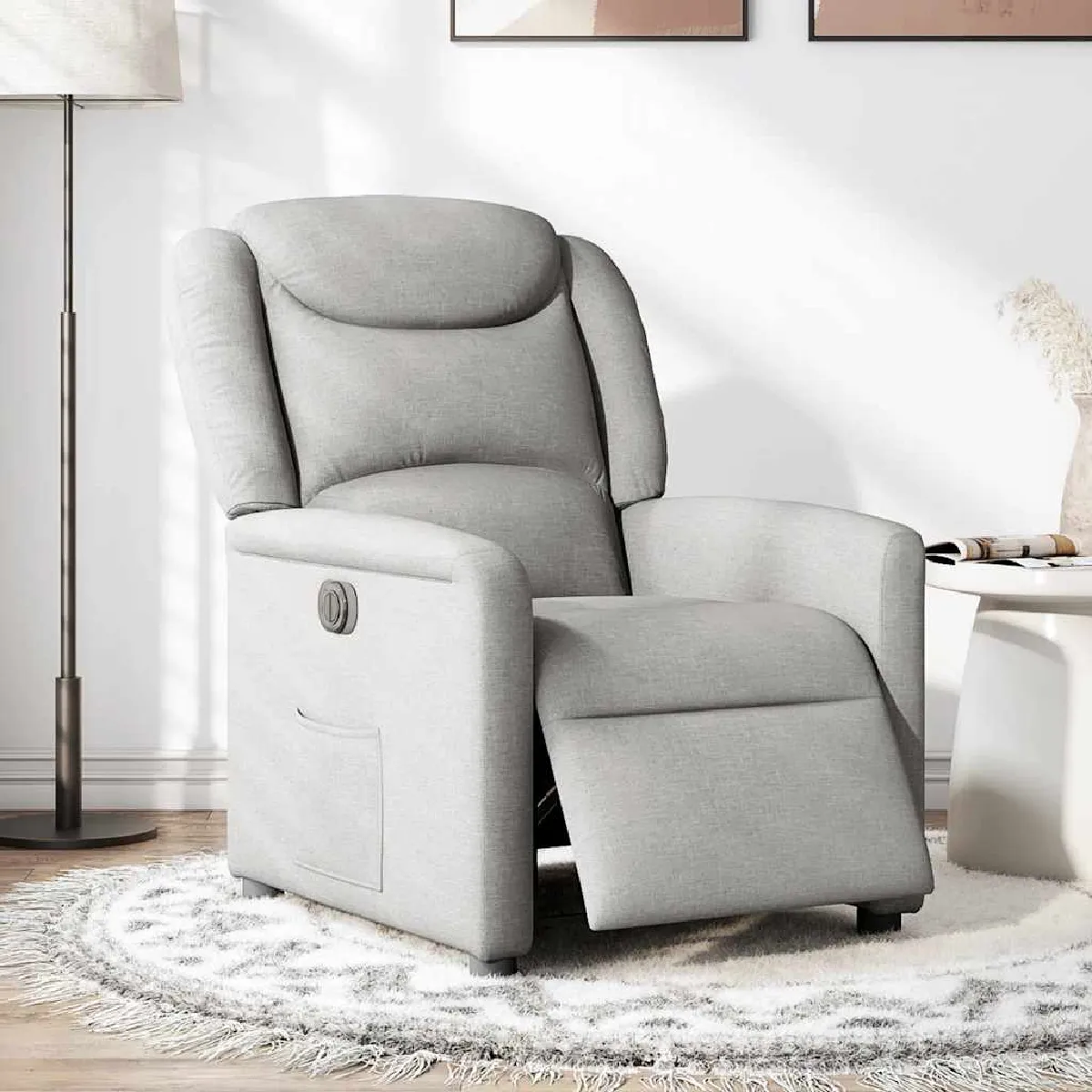 Non Communiqué Gris Vidaxl Fauteuil Électrique Réglable Tissu Wolk - Image 3