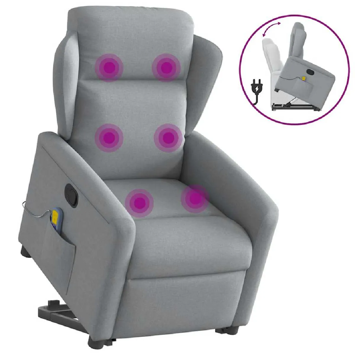 Vidaxl Gris/Clair Fauteuil De Massage