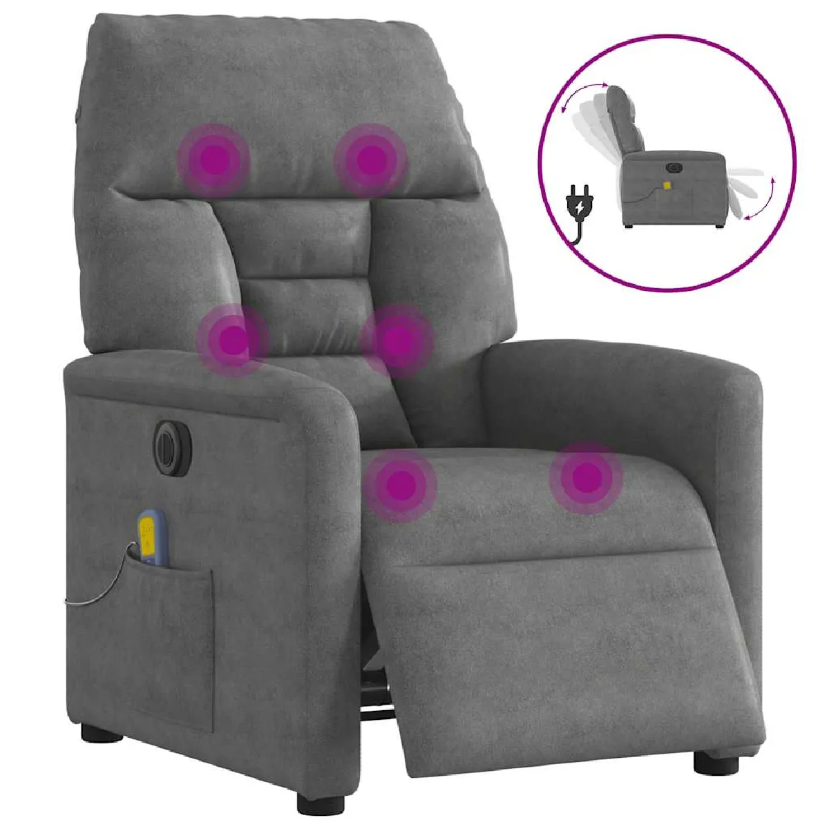 Vidaxl Gris Fauteuil De Massage - Foncé