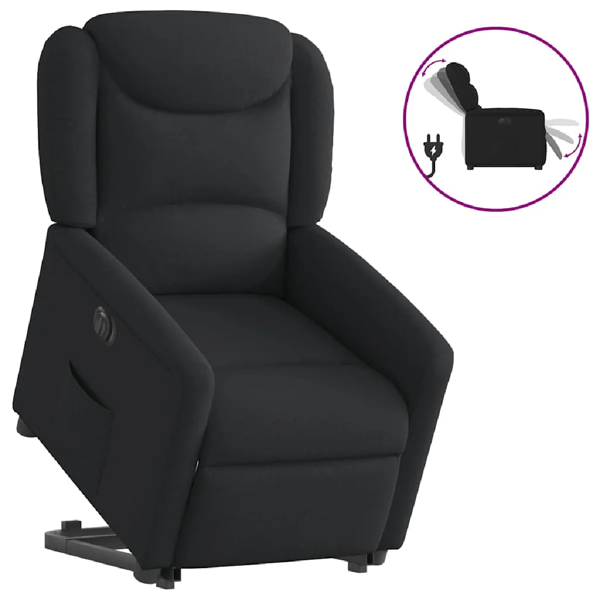 Vidaxl Noir Fauteuil Inclinable Électrique