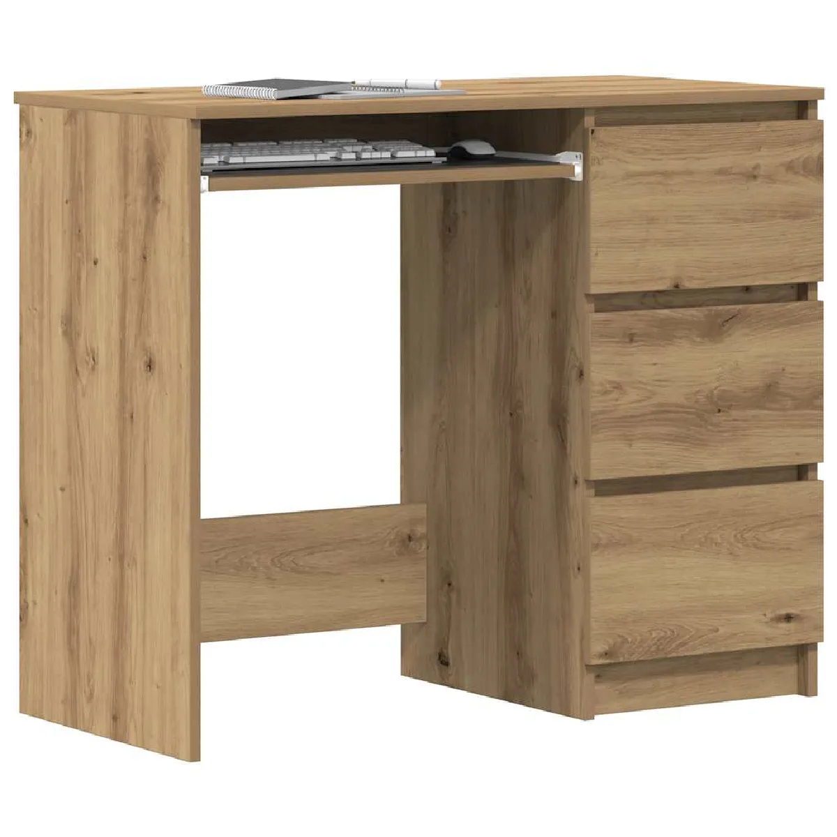 vidaXL Bureau chêne artisanal - vue 6