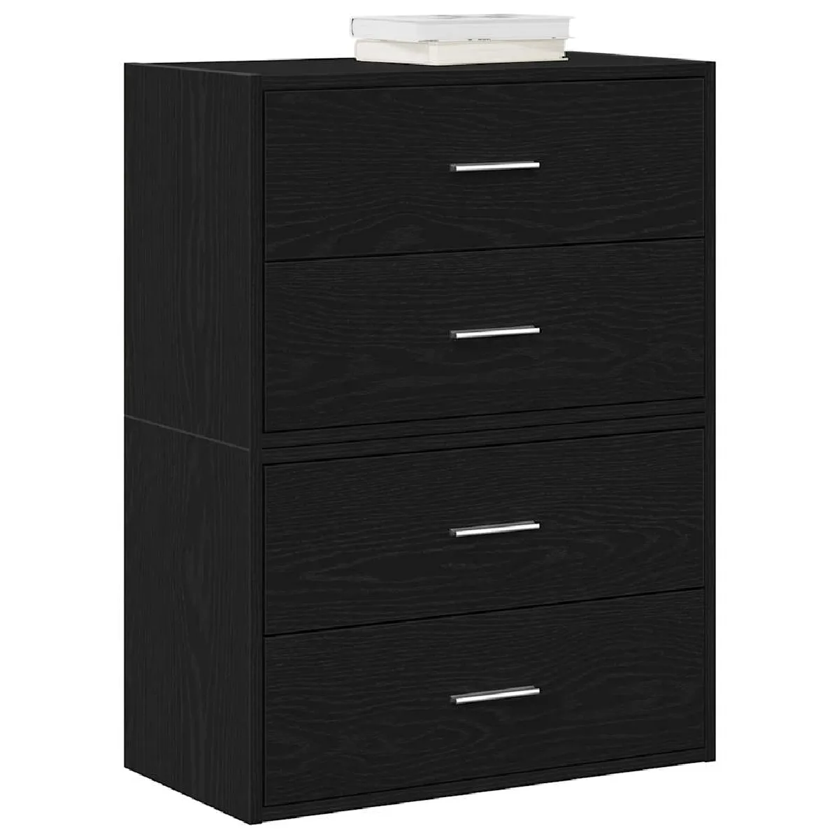 VIDAXL - Commode - Ensemble de 2 armoires - 2 tiroirs - Noir - Chêne - Image 2