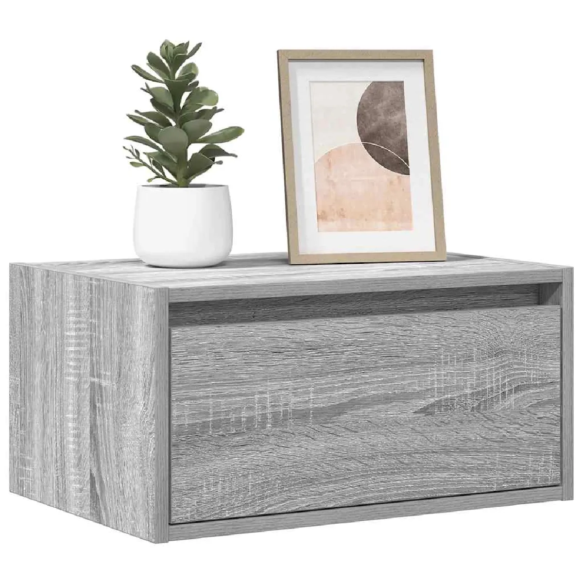 vidaXL - Table de chevet murale - Lot de 2 - Éclairage LED - Gris - Sonoma - Image 2