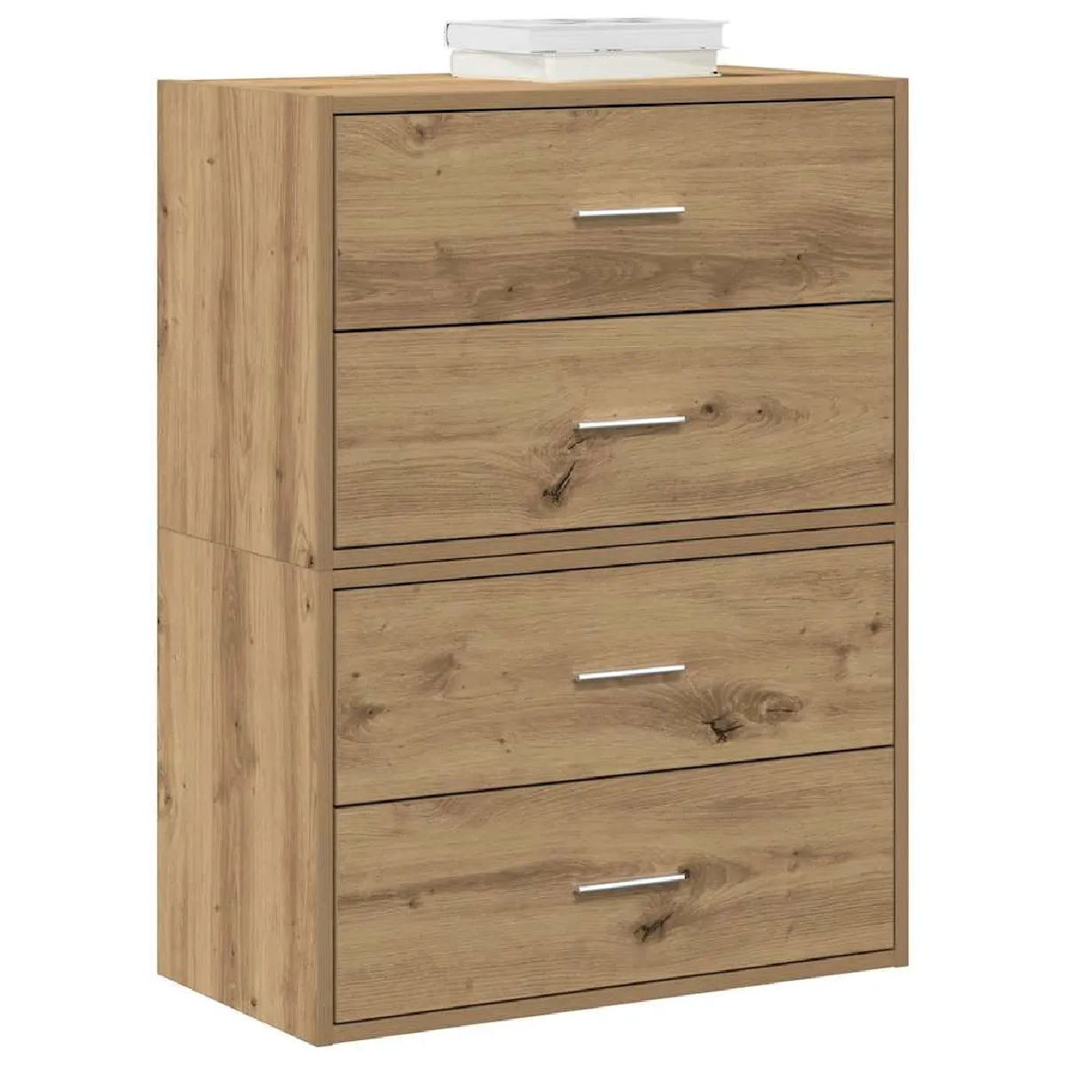 VIDAXL - Commode - 2 Tiroirs - Chêne Artisanal - Lot de 2 - Image 2