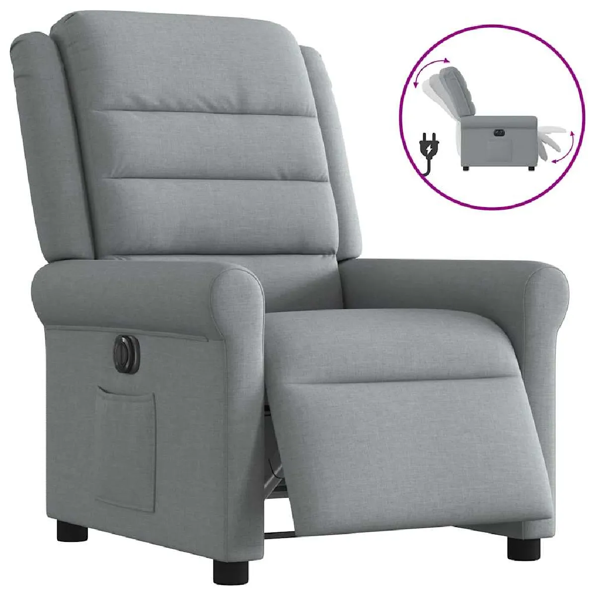 Vidaxl Gris Fauteuil Inclinable