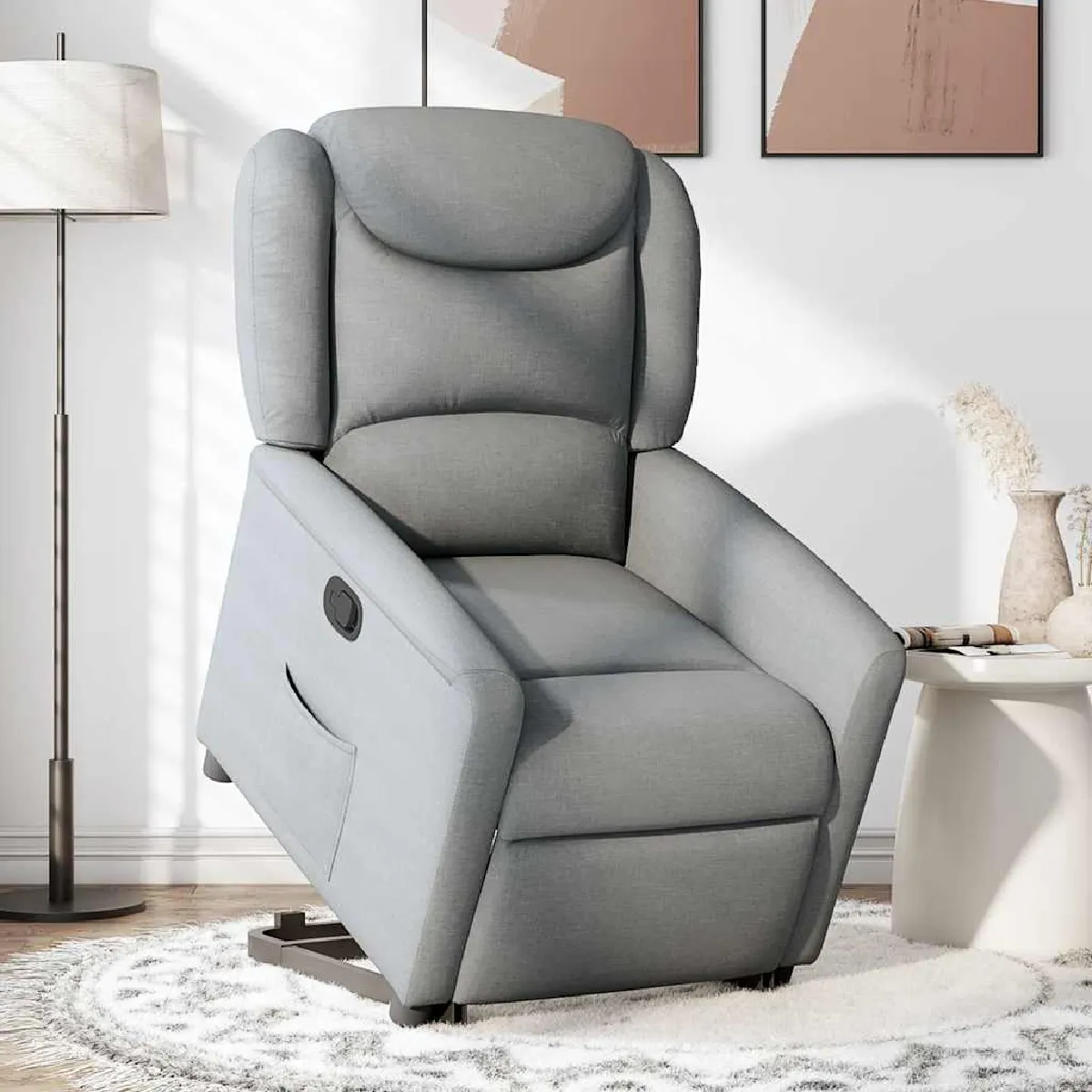 vidaXL - Fauteuil de relaxation - Inclinable - Gris clair - Image 3