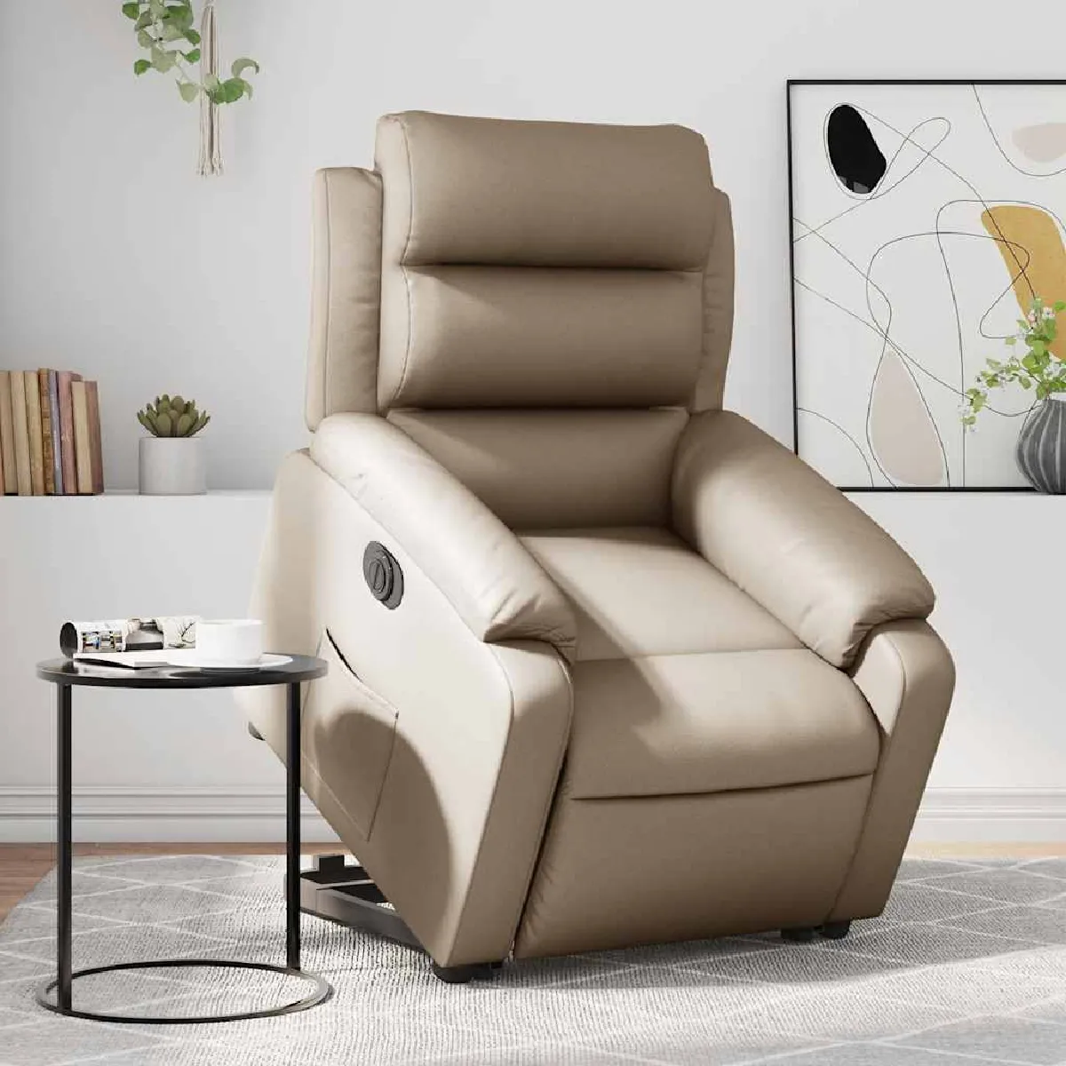 vidaXL Fauteuil inclinable électrique Cappuccino Similicuir - vue 1