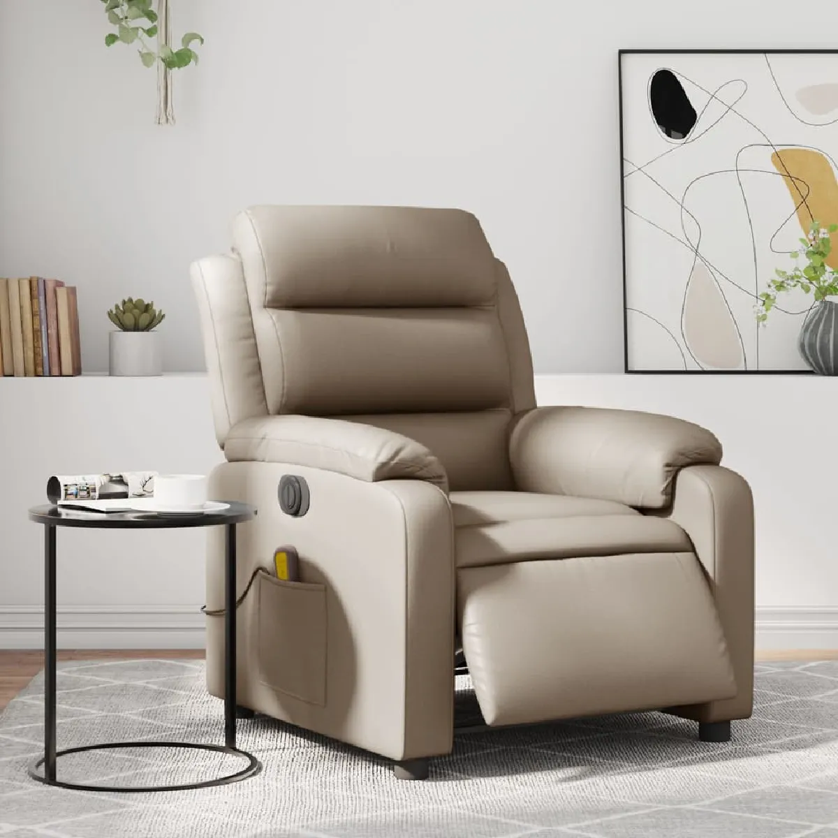 vidaXL Fauteuil de massage électrique - Cappuccino