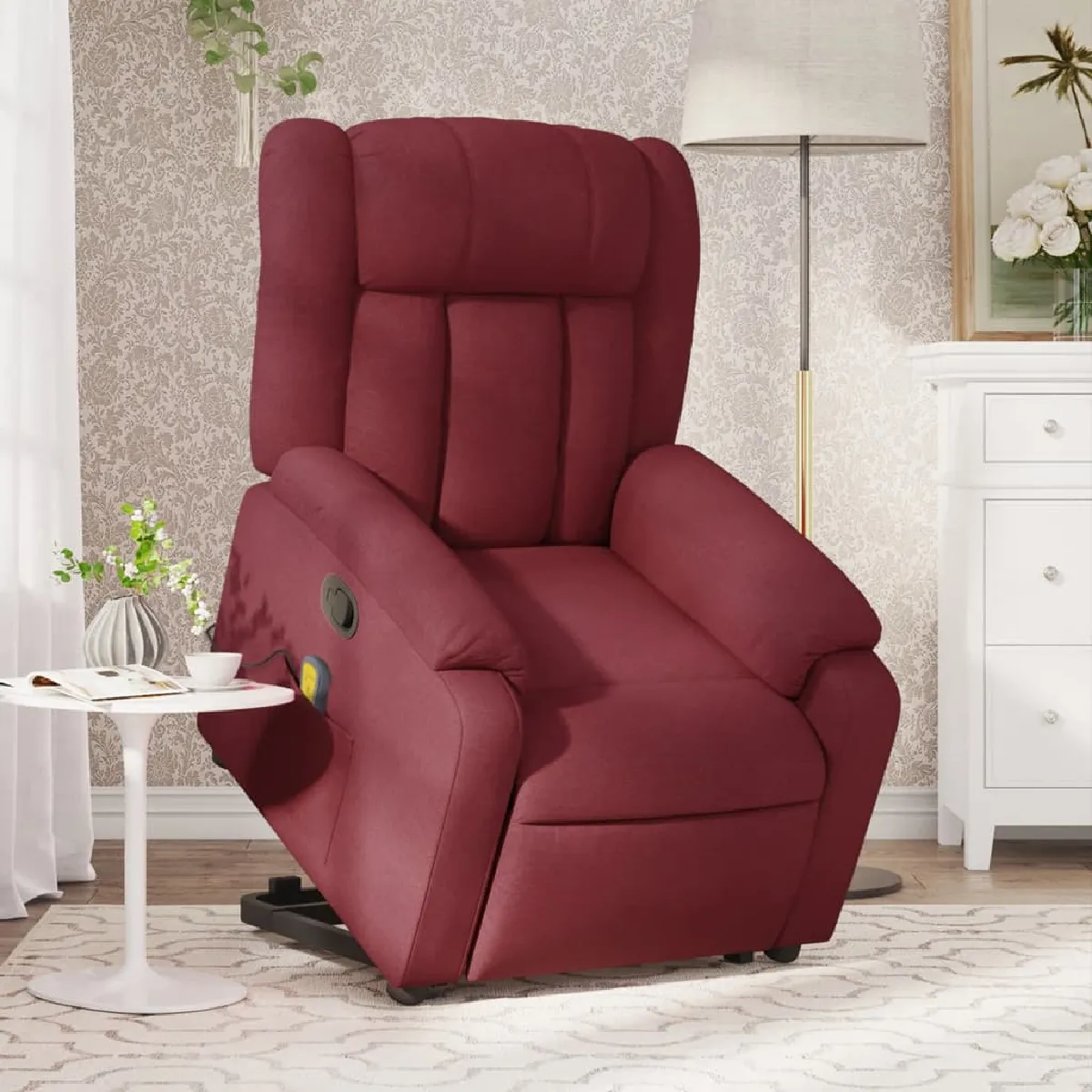 VIDAXL Fauteuil de massage Rouge bordeaux