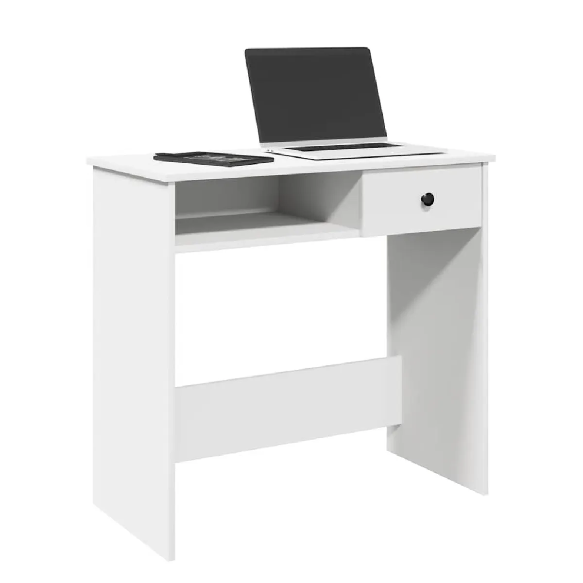 Non Communiqué Blanc Vidaxl Bureau 80X40x75 Cm Bois D'ingénierie, Bureau D'ordinateur, Bureau Debout, Bureau Avec Rangement, Bureau D'étude 860472 - Image 3