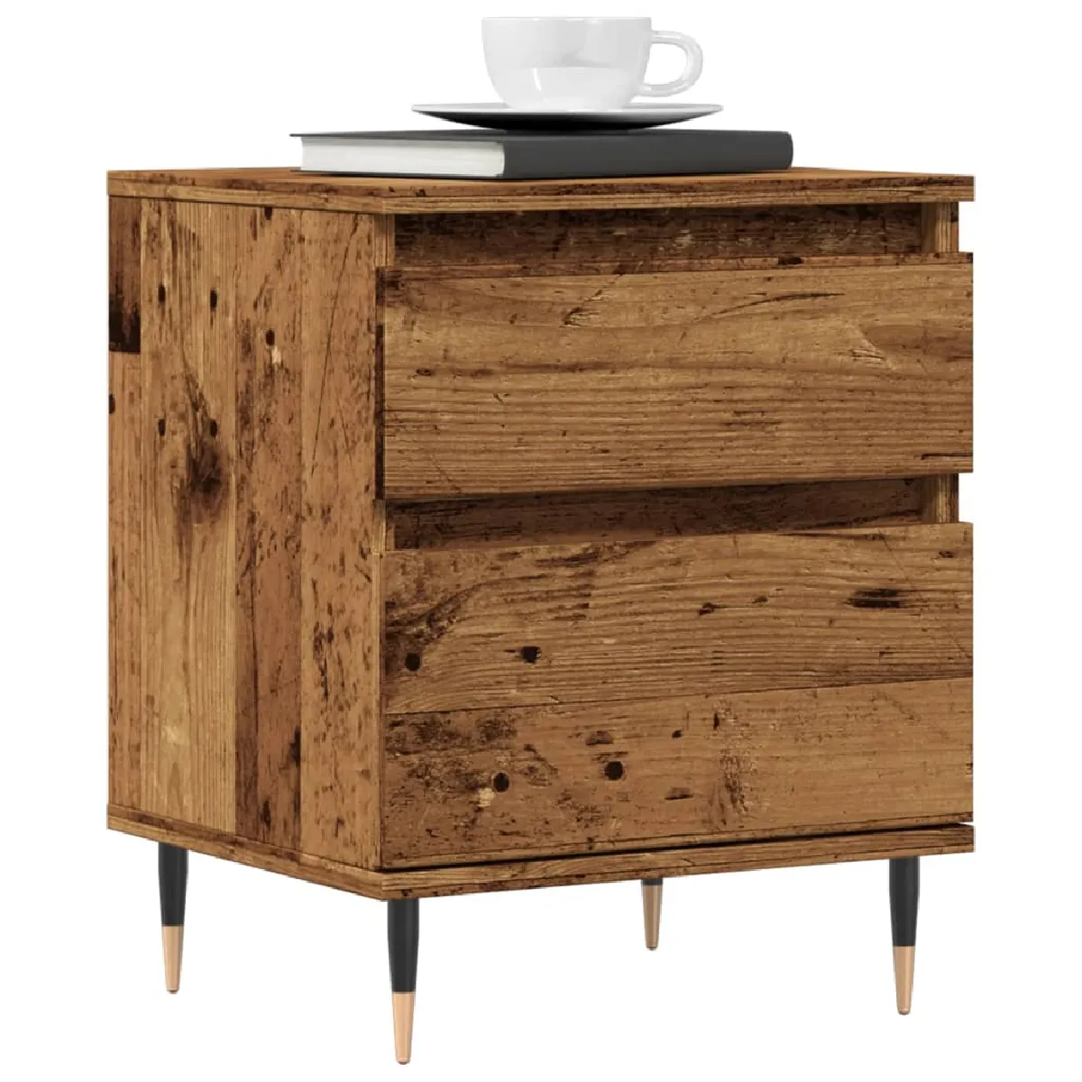 vidaXL Table de chevet vieux bois