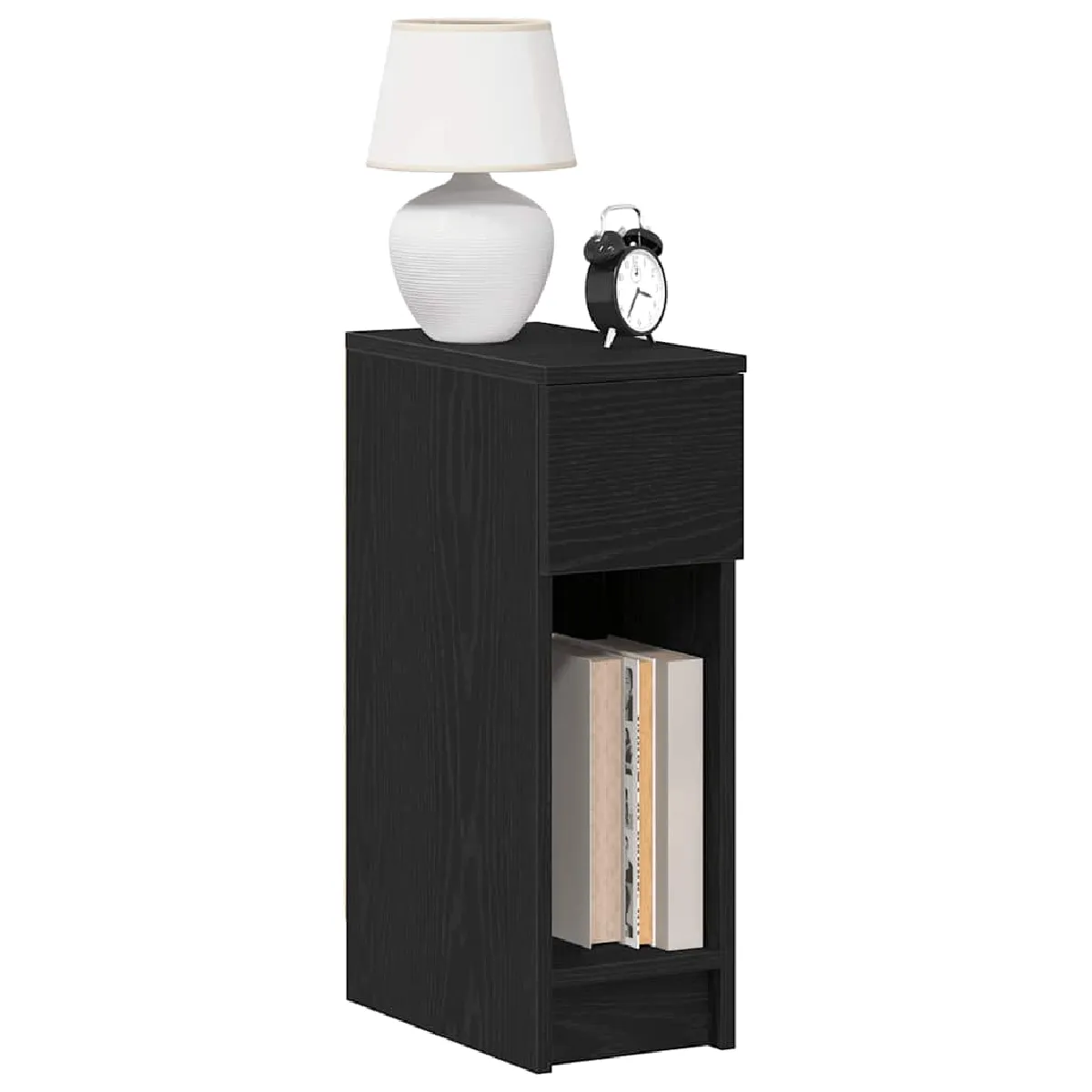 Non Communiqué Noir Vidaxl Table De Chevet Avec Tiroir Chêne 20X36x60 Cm, Table D'appoint, Armoire De Lit, Table D'appoint Pour La Chambre, 858697 - Image 3