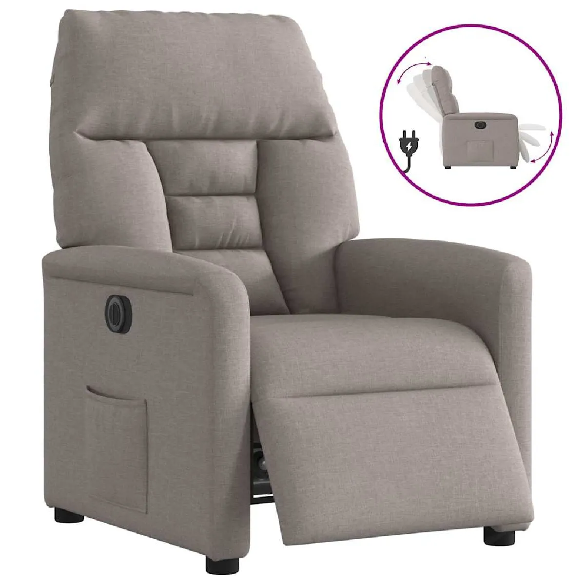 VidaXL Fauteuil inclinable électrique - Taupe