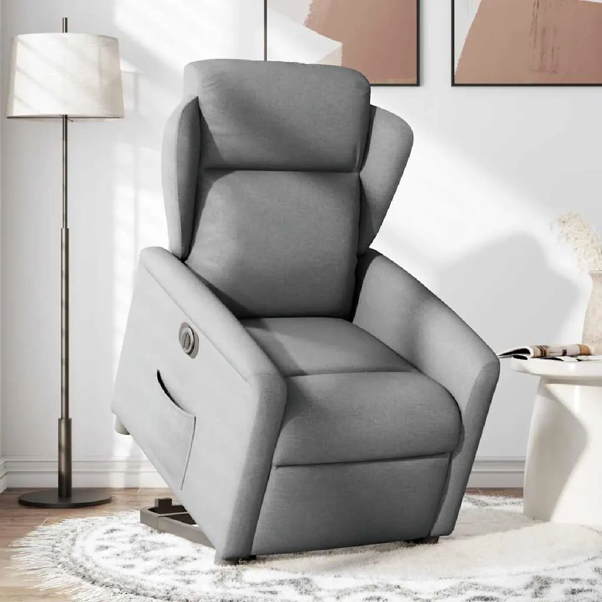 VIDAXL - Fauteuil de relaxation électrique - Gris clair - Image 3