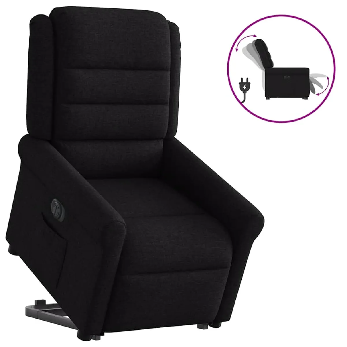 Vidaxl Noir Fauteuil Inclinable - Tissu