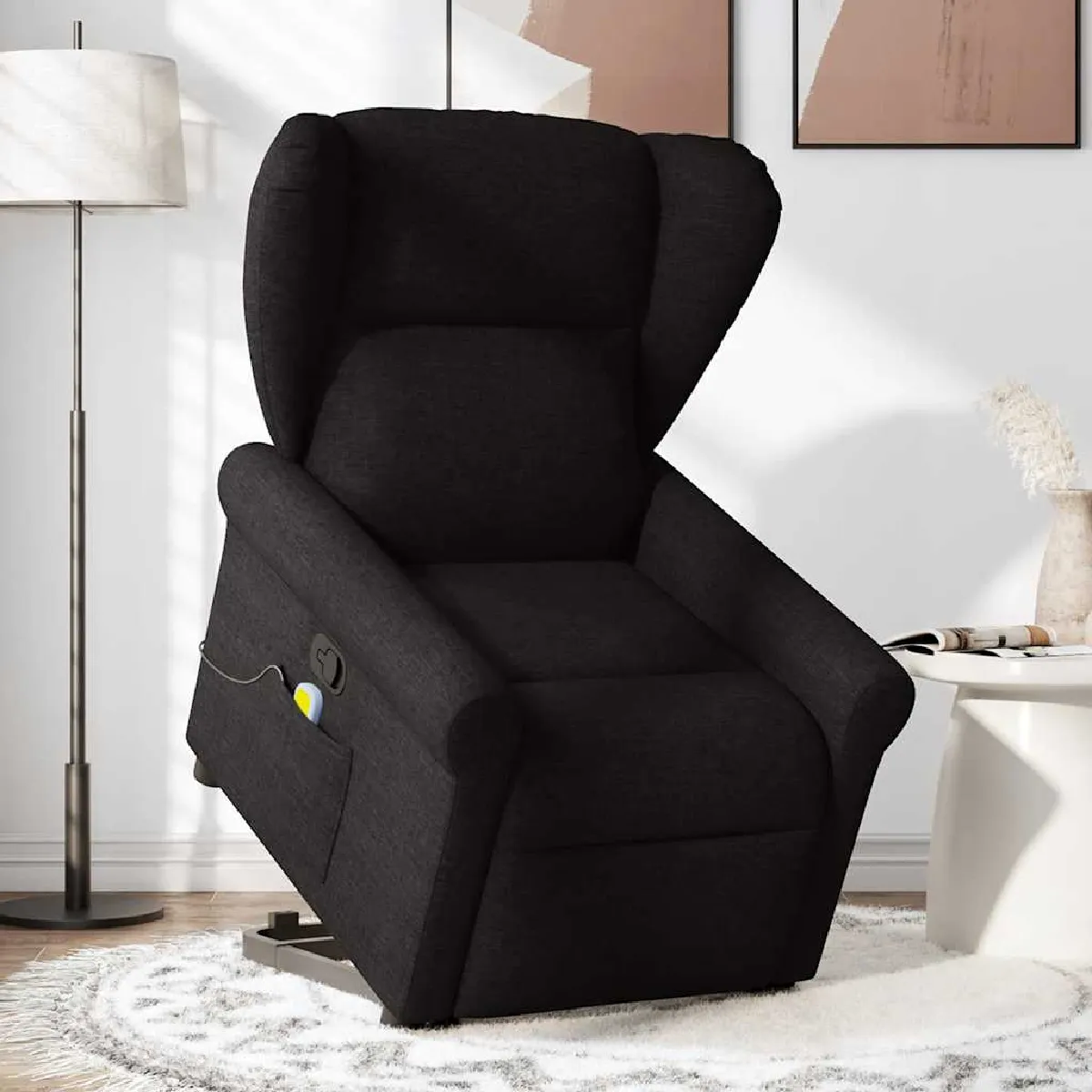 Non Communiqué Noir Vidaxl Fauteuil De Massage, Relaxation Tissu - Image 3