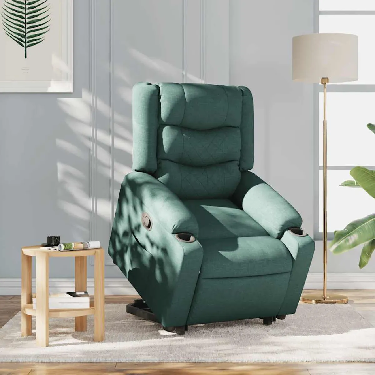 Vidaxl Vert Fauteuil Inclinable Foncé Tissu - Image 3