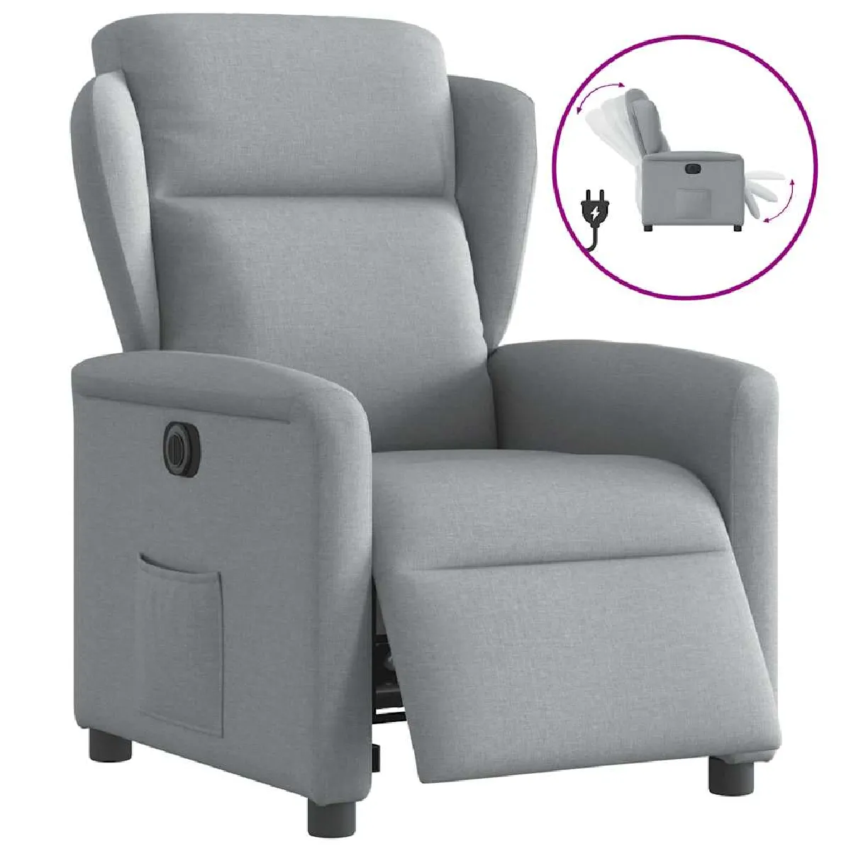 Vidaxl Gris/Clair Fauteuil Inclinable Électrique