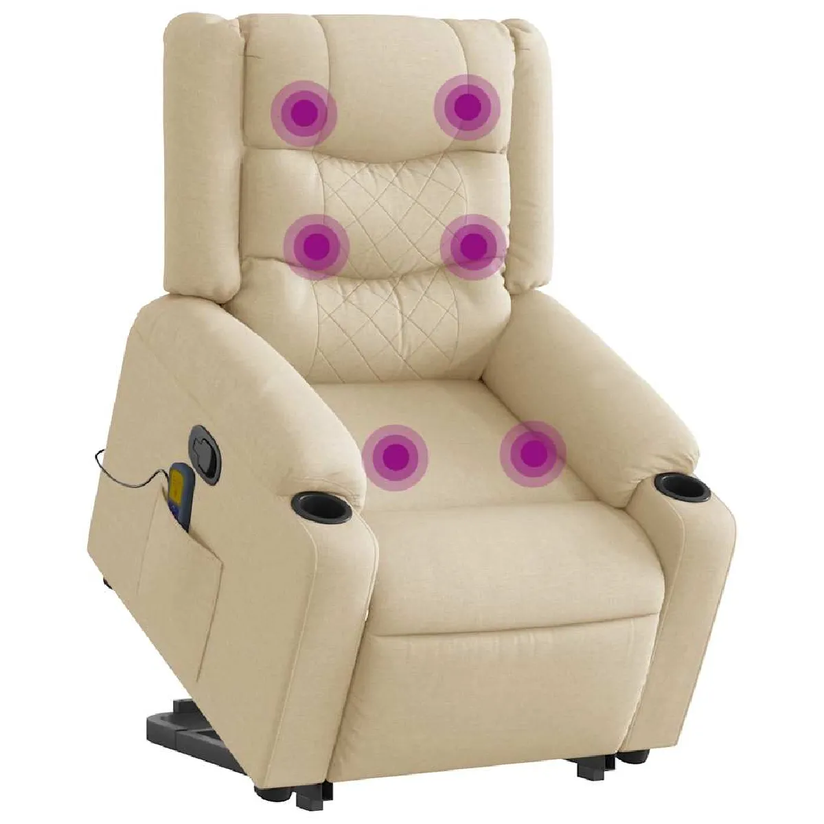 vidaXL Fauteuil inclinable de massage Crème - vue 4