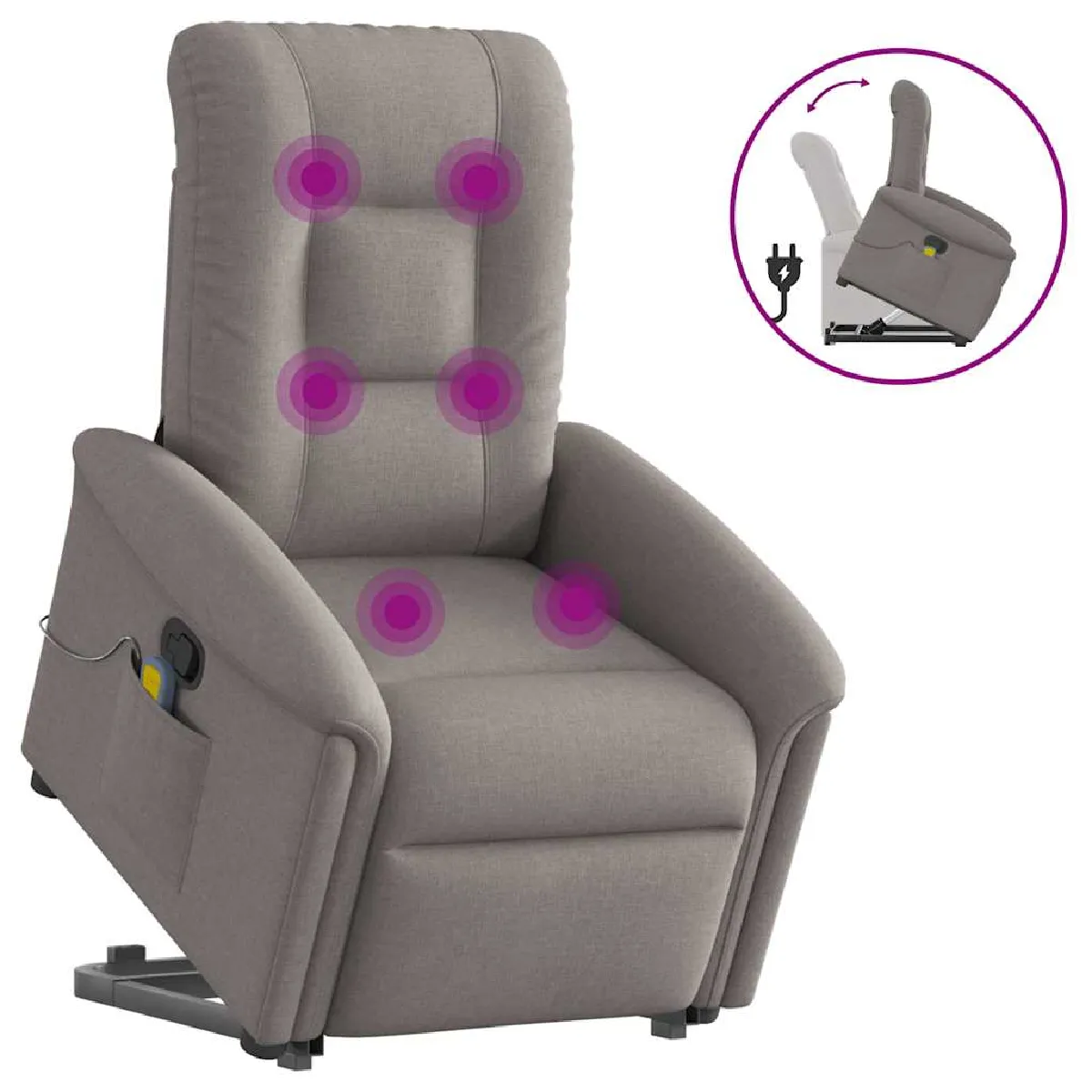 vidaXL Fauteuil inclinable de massage - vue 5