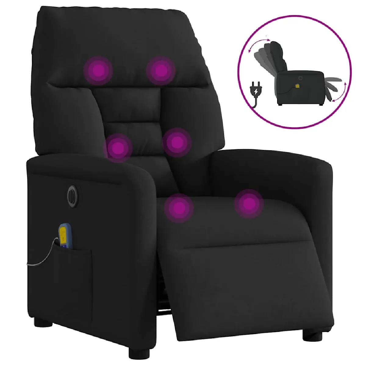 VidaXL Fauteuil de Massage Électrique Noir