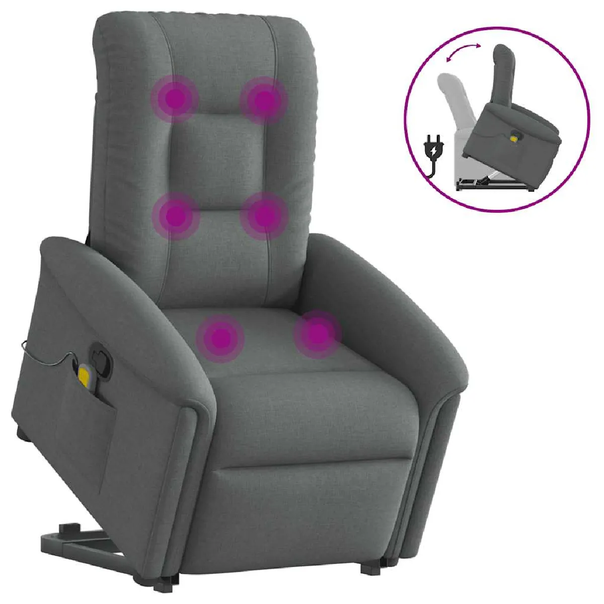 Vidaxl Gris Fauteuil De Massage - Foncé