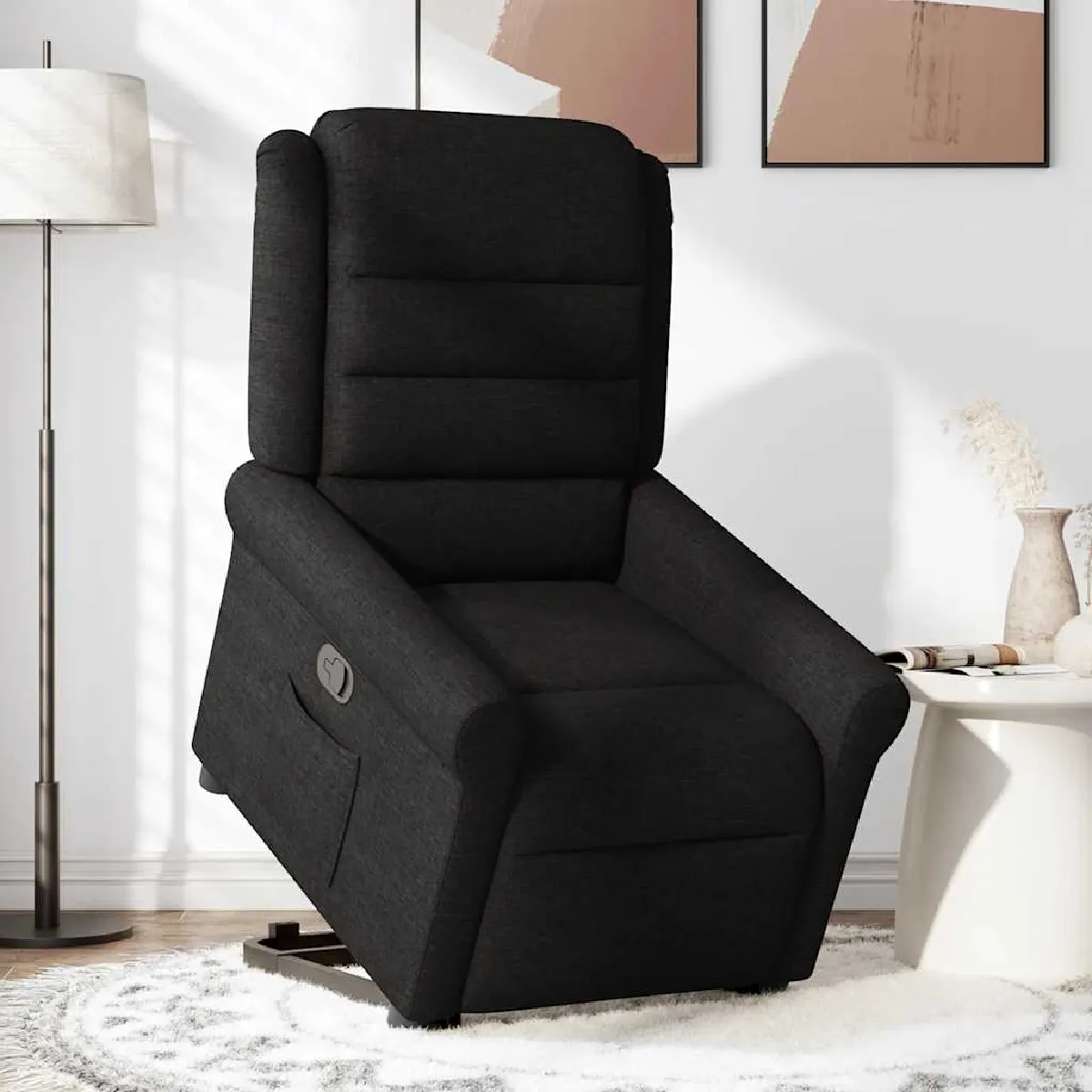 Vidaxl Noir Fauteuil Inclinable Tissu 3303316 - Image 3