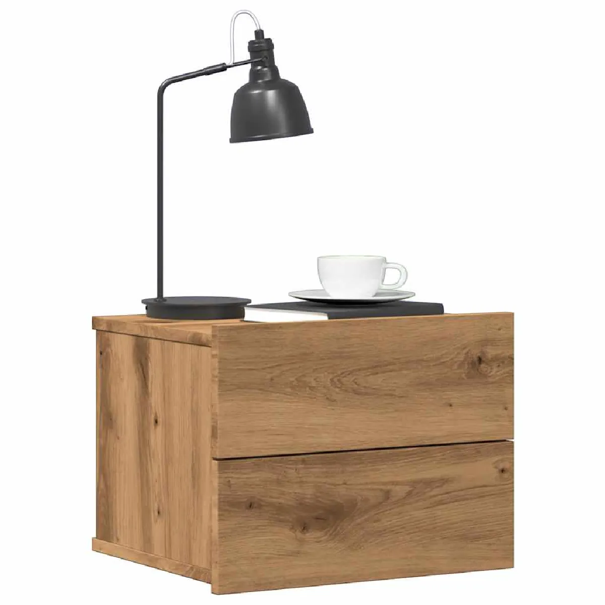 vidaXL Table de Chevet Murale Chêne Artisanal