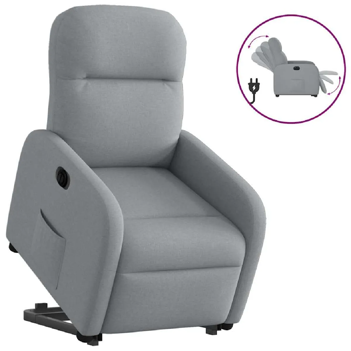 Vidaxl Gris/Clair Fauteuil Inclinable Électrique